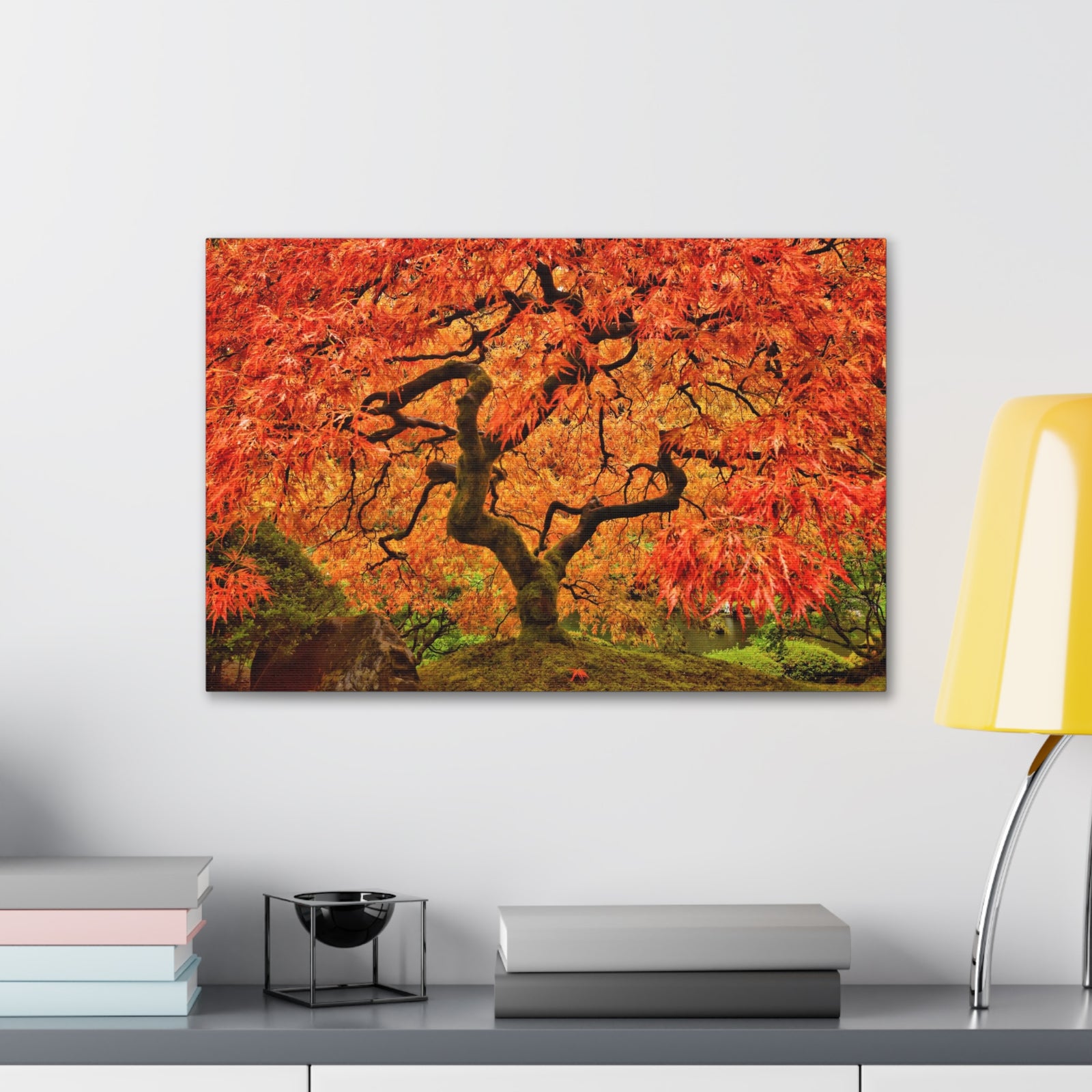 Japanese Maple Tree In Autumn Canvas Wall Art for Home Decor Ready-to-Hang-Express Your Love Gifts