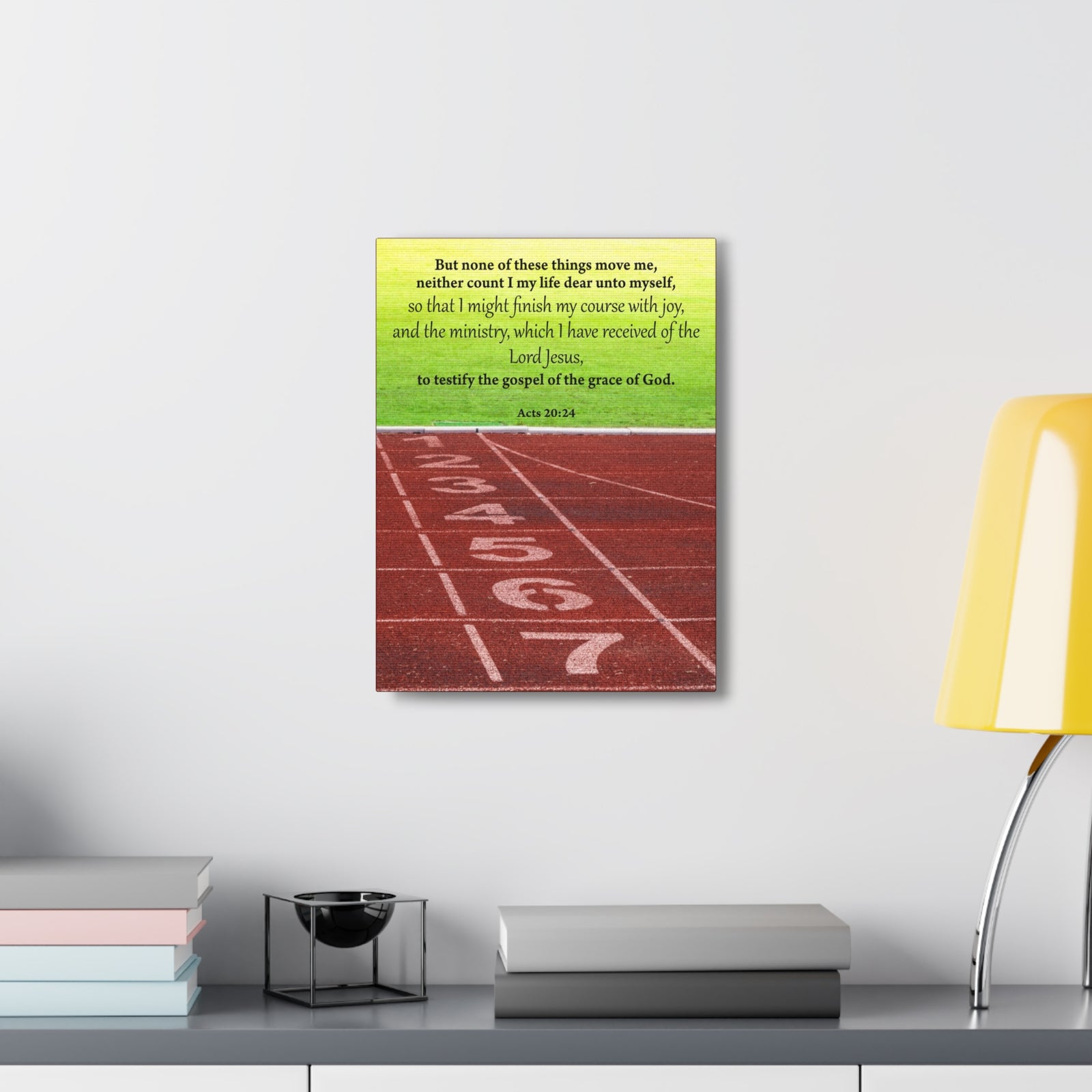 Bible Verse Canvas Testify the Gospel Acts 20:24 Christian Home Decor Scripture Art-Express Your Love Gifts