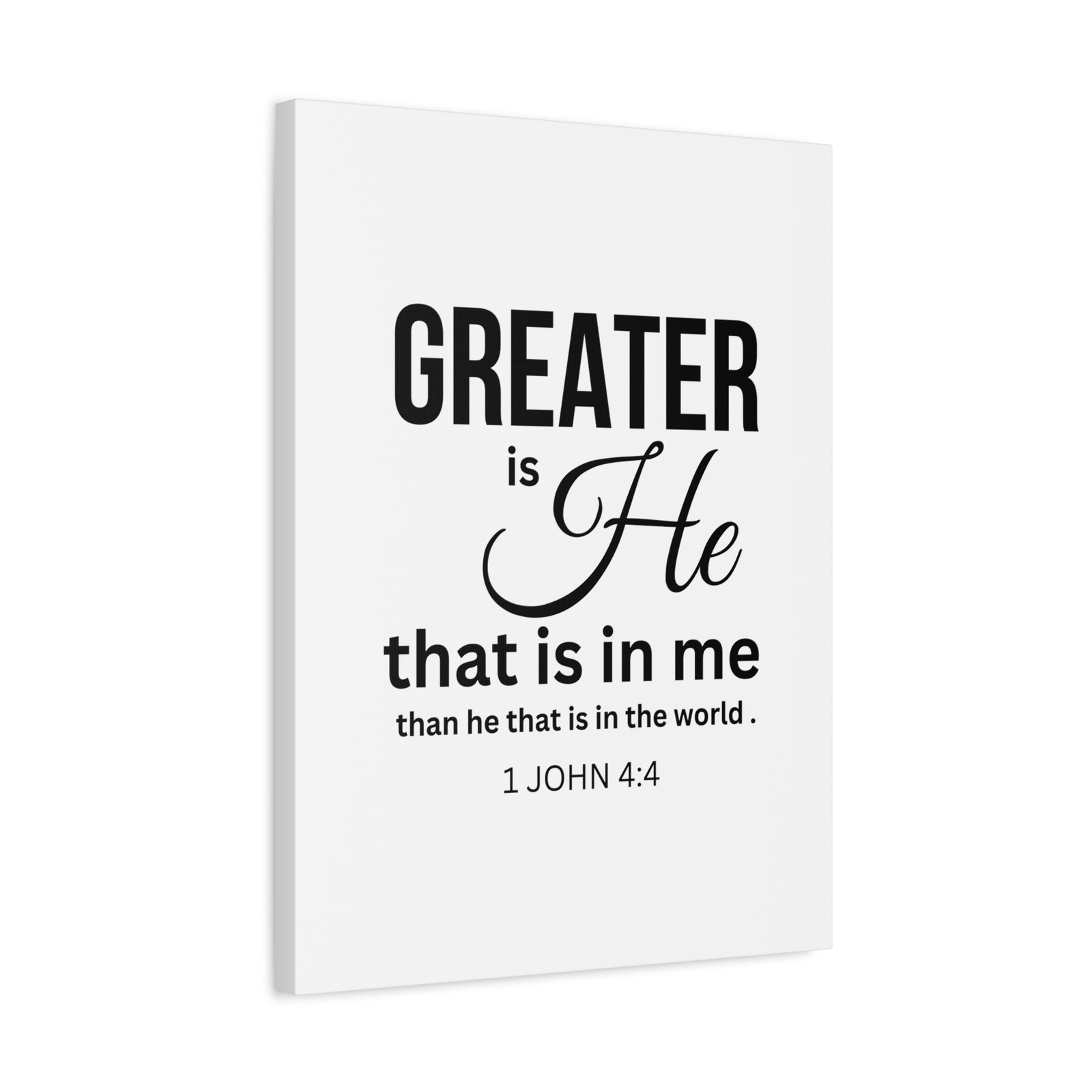 Scripture Walls 1 John 4:4 Greater is He Bible Verse Canvas Christian Wall Art Ready to Hang Unframed-Express Your Love Gifts