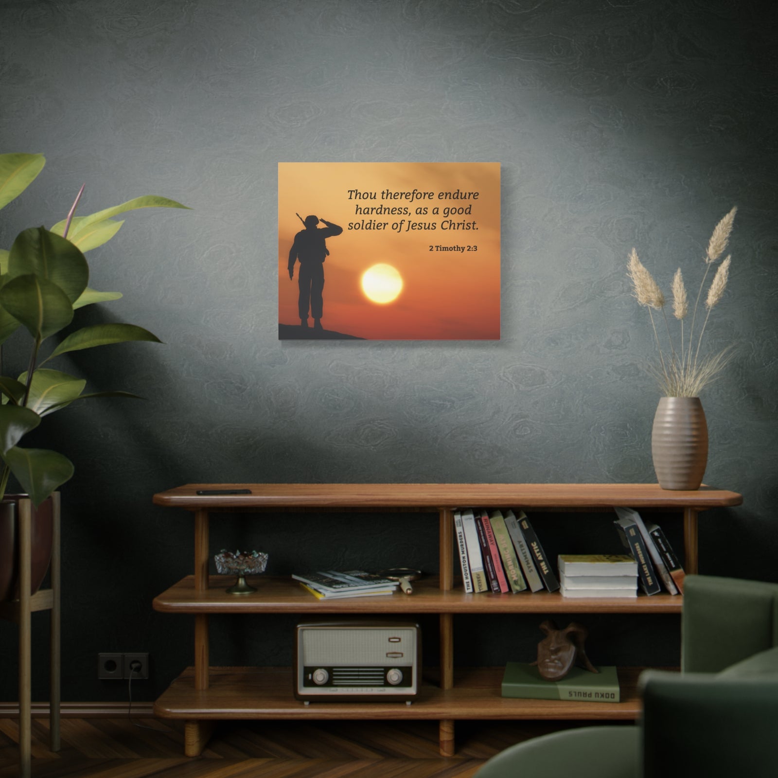 Scripture Walls Good Soldier 2 Timothy 2:3 Bible Verse Canvas Christian Wall Art Ready to Hang-Express Your Love Gifts