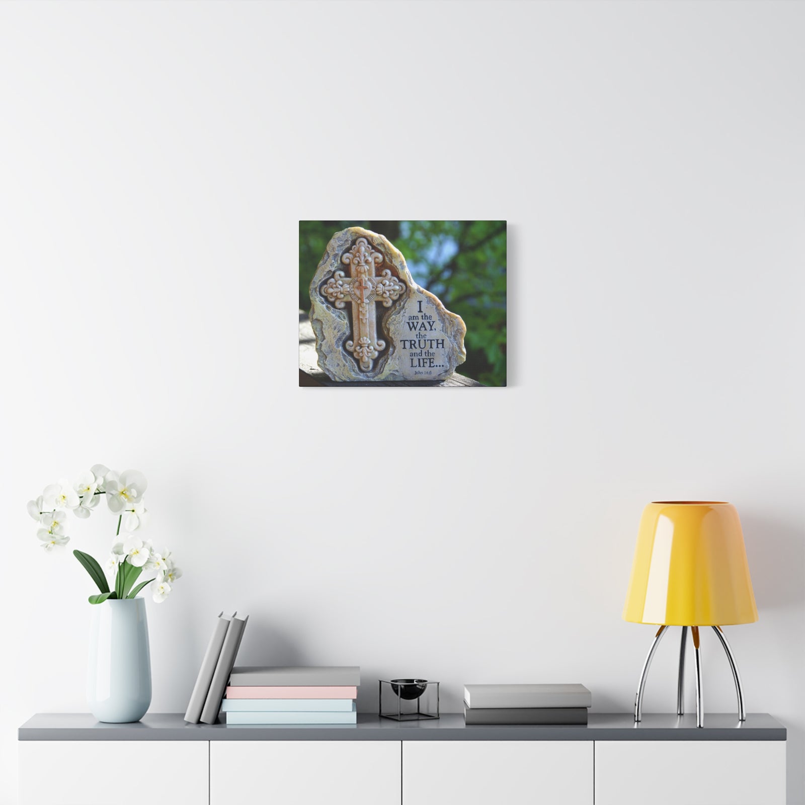 Scripture Canvas I Am The Way John 14:6 Christian Wall Art Bible Verse Print Ready to Hang-Express Your Love Gifts