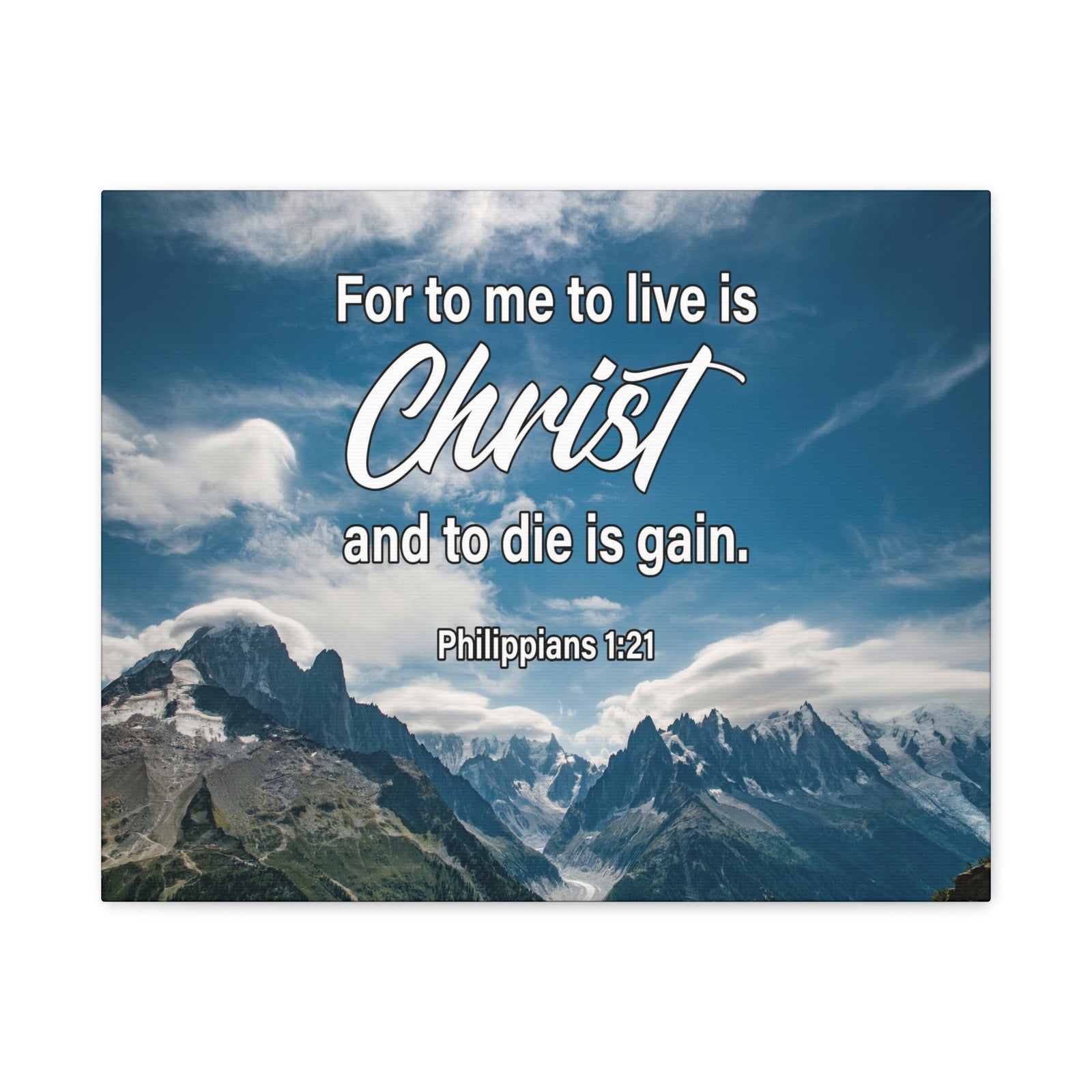 Bible Verse Canvas To Live is Christ Philippians 1:21 Wall Art Christian Home Decor-Express Your Love Gifts