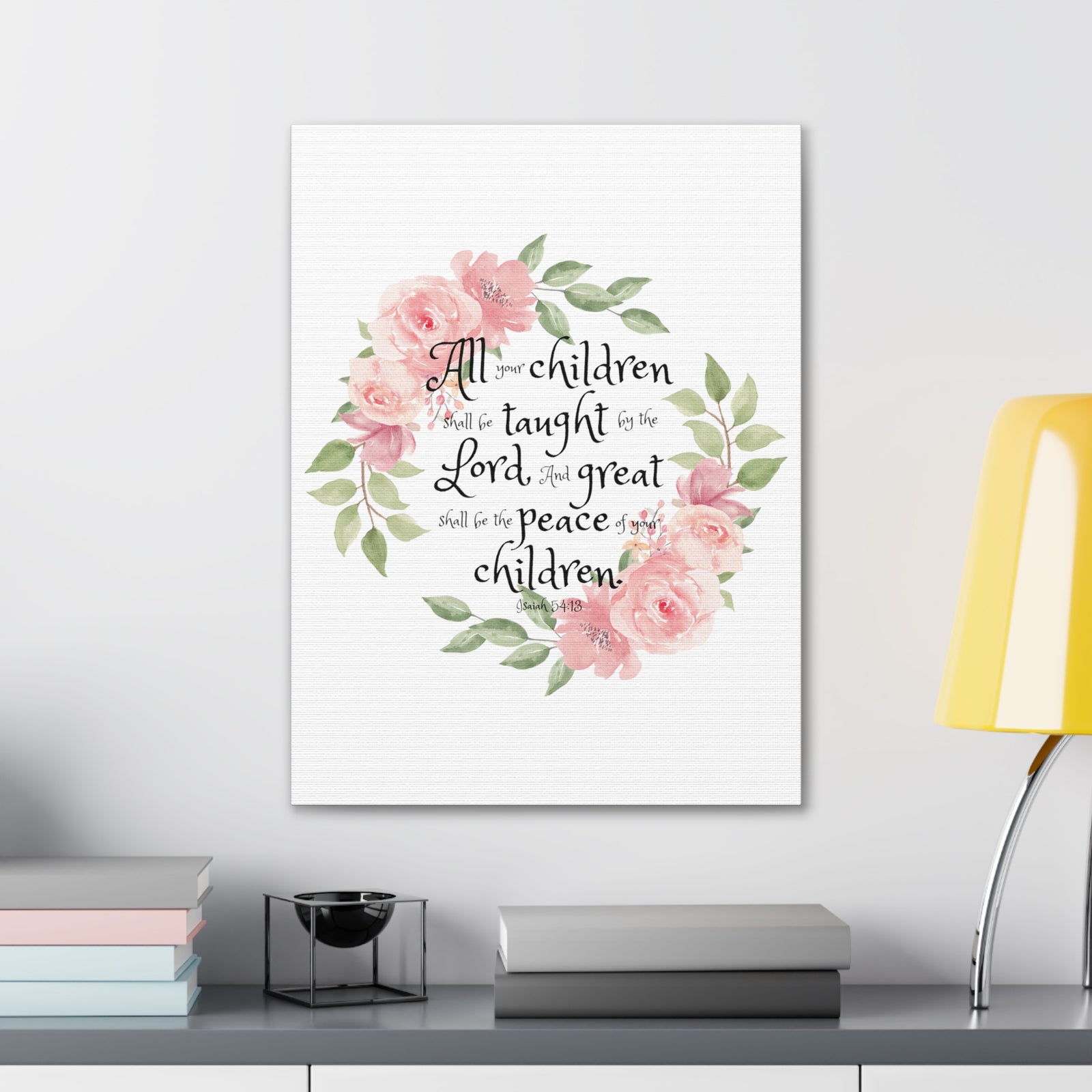 Scripture Walls Isaiah 54:13 All Your Children Bible Verse Canvas Christian Wall Art Ready to Hang Unframed-Express Your Love Gifts