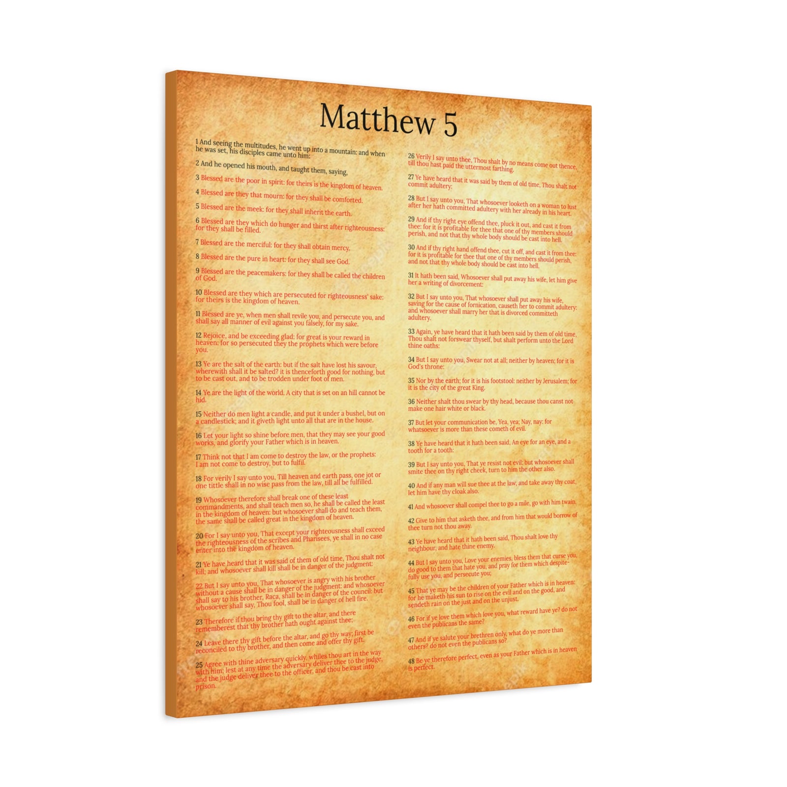 Scripture Walls Matthew 5 Sermon on the Mount Gold Christian Wall Art Print Ready to Hang Unframed-Express Your Love Gifts