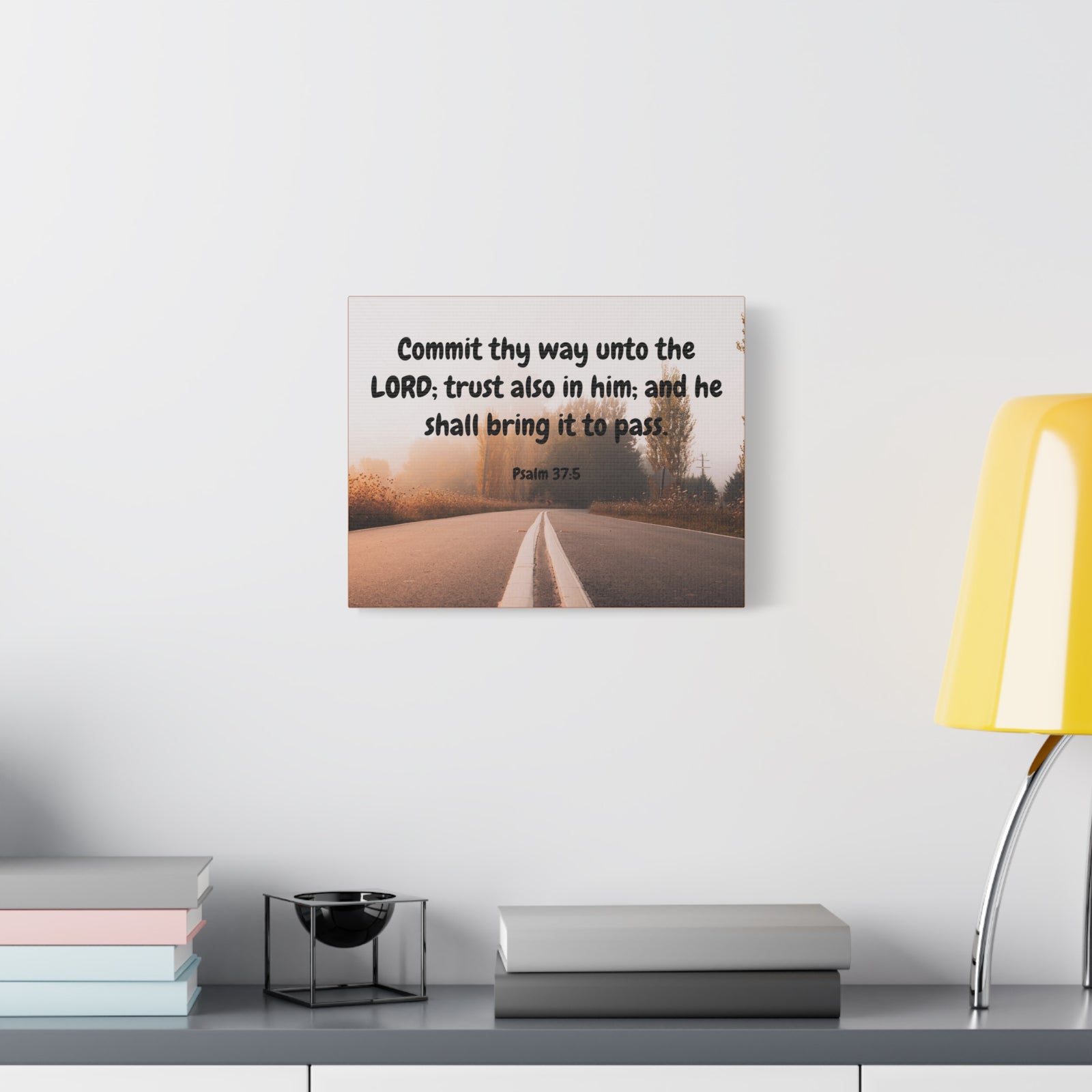 Scripture Canvas Commit Thy Way Psalms 37:5 Christian Wall Art Bible Verse Print Ready to Hang-Express Your Love Gifts
