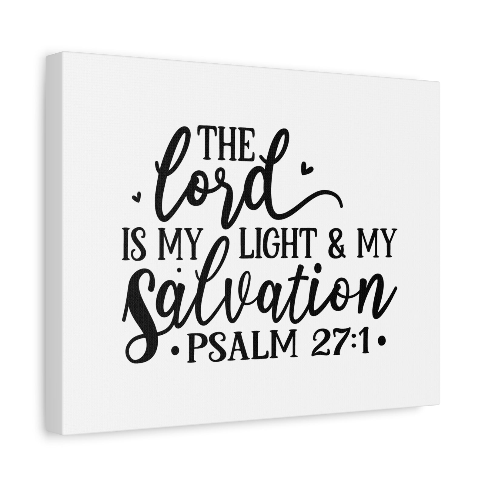 Scripture Canvas Light & My Salvation Psalm 27:1 Christian Wall Art Bible Verse Print Ready to Hang-Express Your Love Gifts