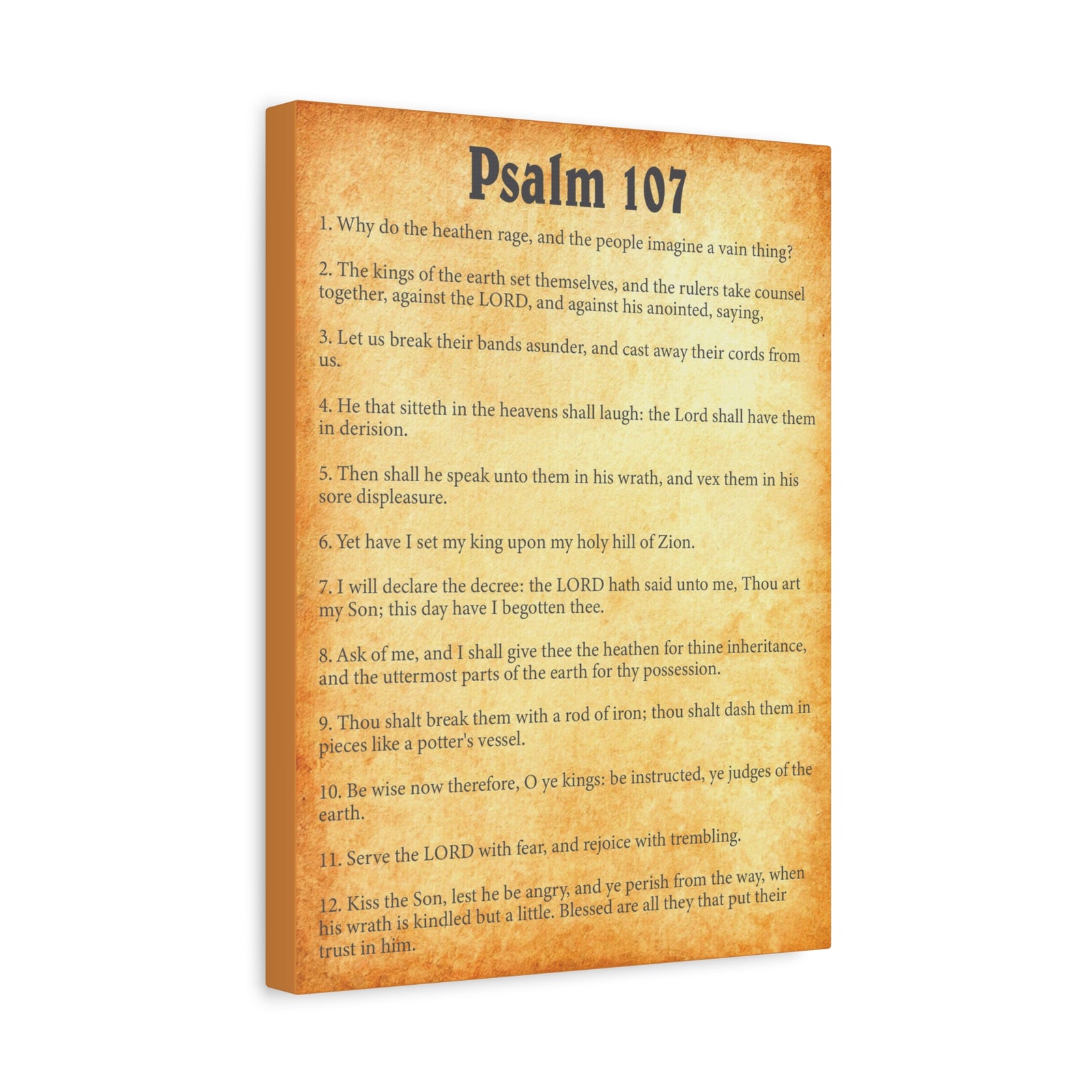 Scripture Walls Psalm 107 Gold Bible Chapter Canvas Christian Wall Art Ready to Hang-Express Your Love Gifts