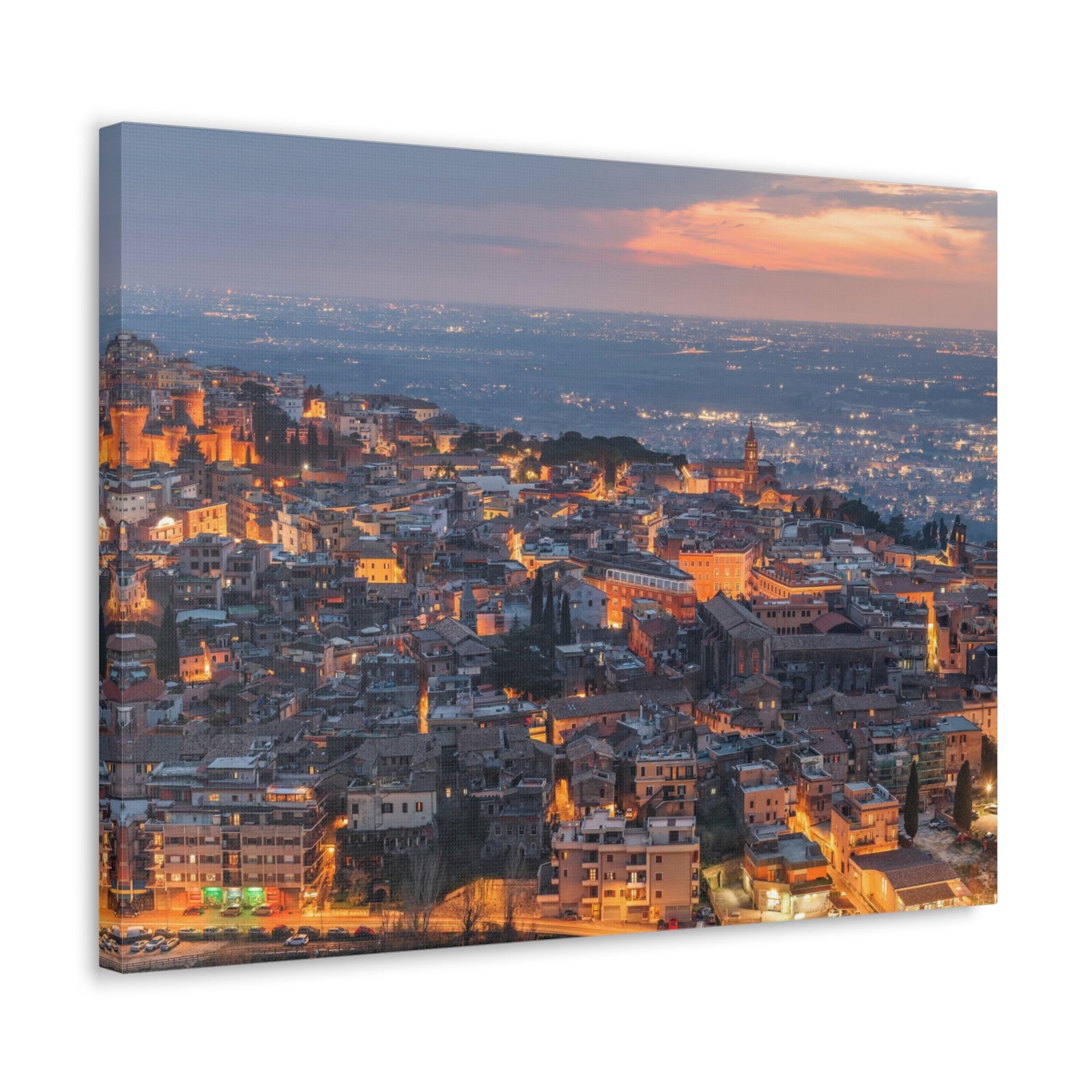 Rome Night Skyline Canvas Artwork High-Quality Breathtaking Stunning Cityscape for Home Decor Ready to Hang-Express Your Love Gifts