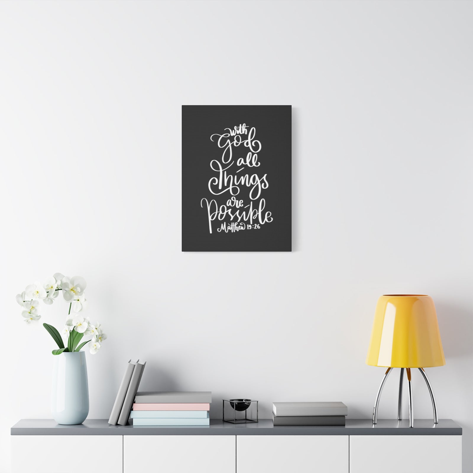 Scripture Walls All Things Are Possible Matthew 19:26 Bible Verse Canvas Christian Wall Art Ready to Hang-Express Your Love Gifts