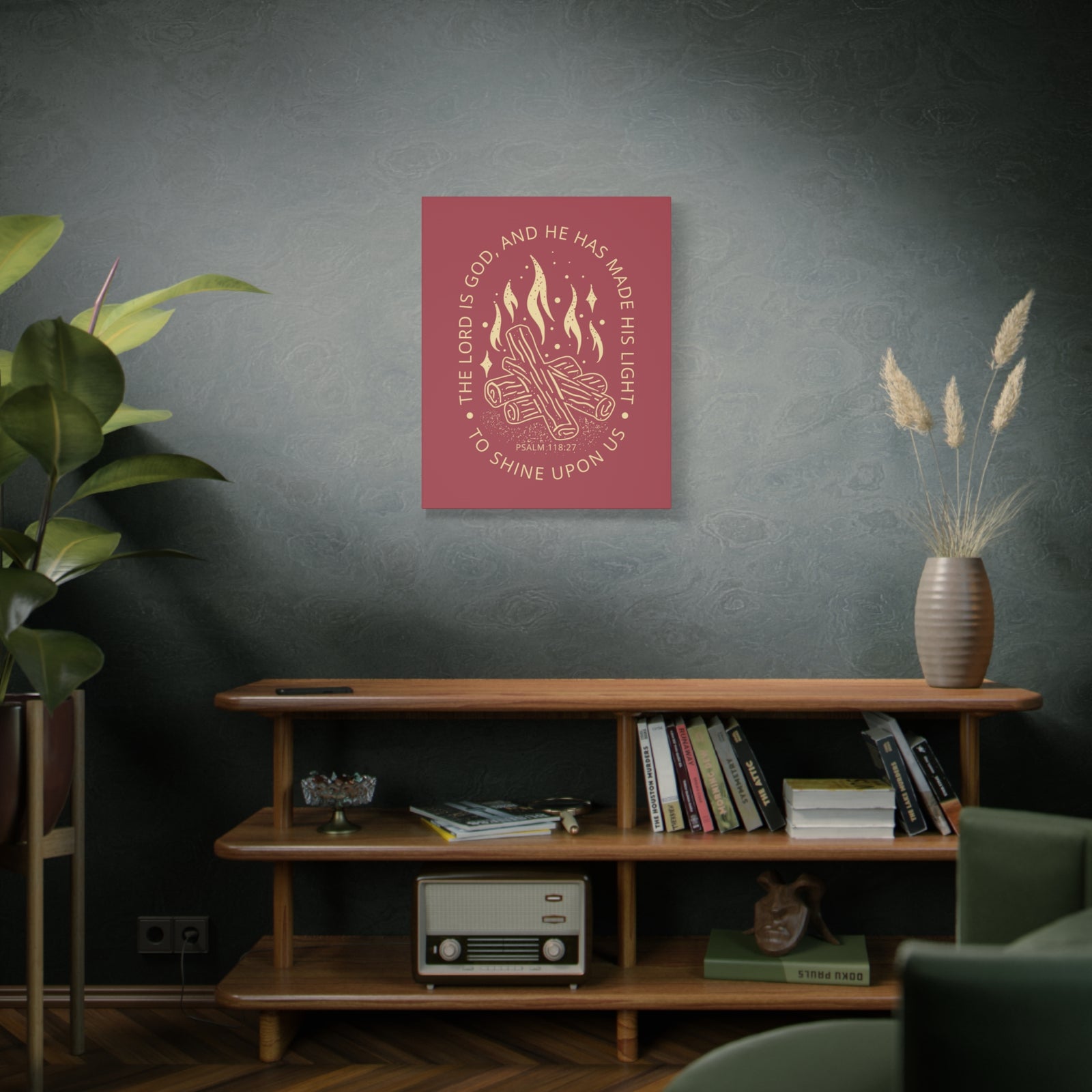 Scripture Canvas His Light Psalm 118:27 Christian Wall Art Bible Verse Print Ready to Hang-Express Your Love Gifts