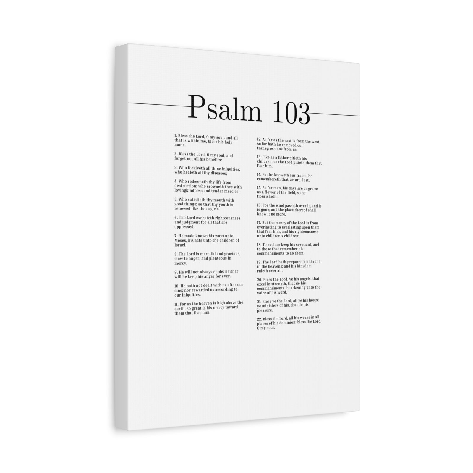 Scripture Canvas Bless His Holy Name Psalm 103 Christian Wall Art Bible Verse Print Ready to Hang-Express Your Love Gifts