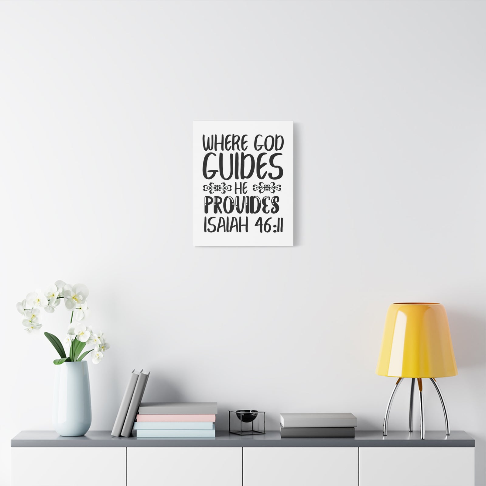Scripture Walls Isaiah 46:11 Where God Guides Bible Verse Canvas Christian Wall Art Ready to Hang Unframed-Express Your Love Gifts