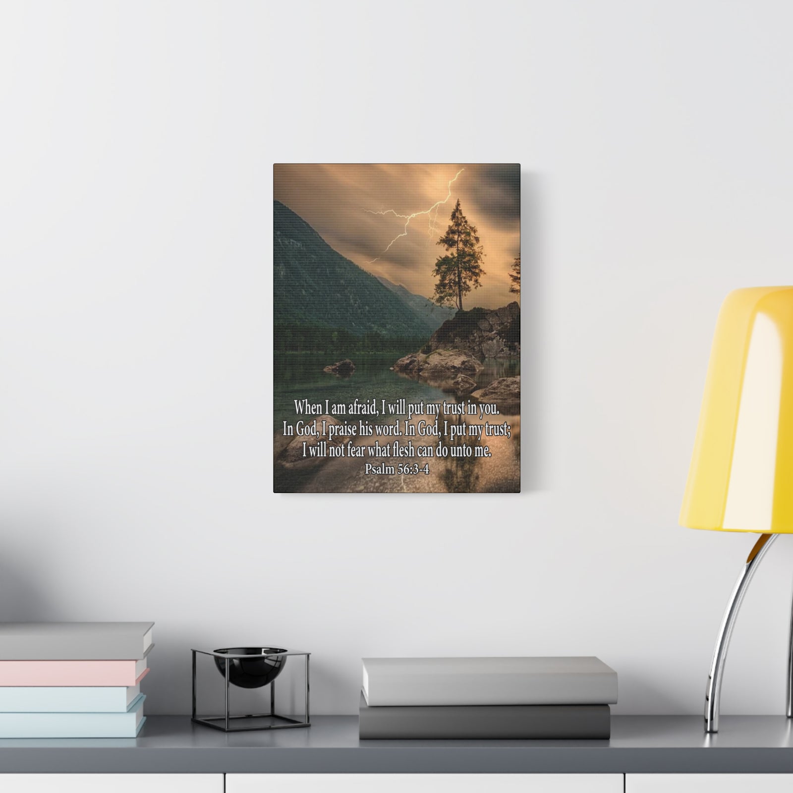 Scripture Canvas I Put My Trust in You Psalm 56:3-4 Christian Wall Art Bible Verse Print Ready to Hang-Express Your Love Gifts