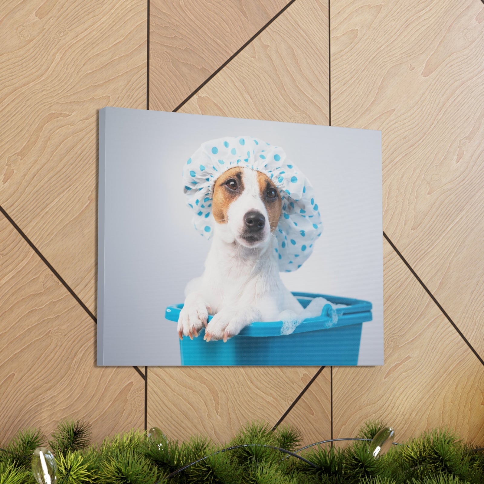 Cute Russel Terrier Bath Canvas Wall Art for Home Decor Ready-to-Hang-Express Your Love Gifts