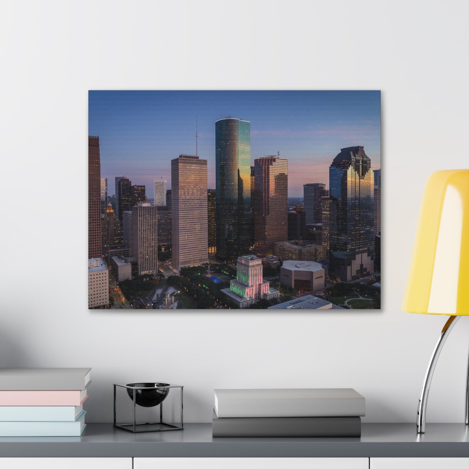 Houston Night Skyline Canvas Artwork High-Quality Breathtaking Stunning Cityscape for Home Decor Ready to Hang-Express Your Love Gifts