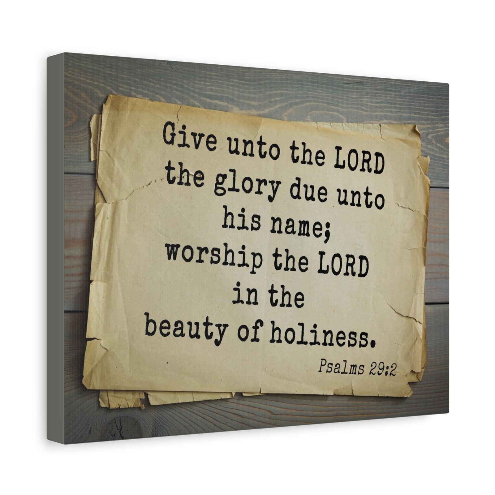 Scripture Walls Worship The Lord Psalms 29:2 Bible Verse Canvas Christian Wall Art Bible Verse Print Ready To Hang-Express Your Love Gifts