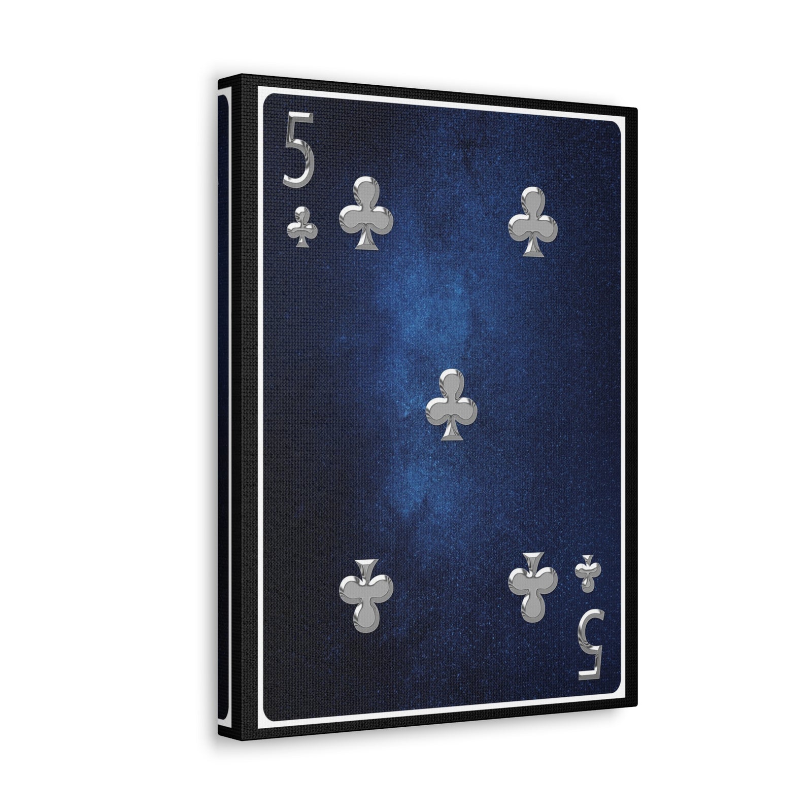 Five Of Clubs Space Background Playing Card Canvas Wall Art for Home Decor Ready-to-Hang-Express Your Love Gifts