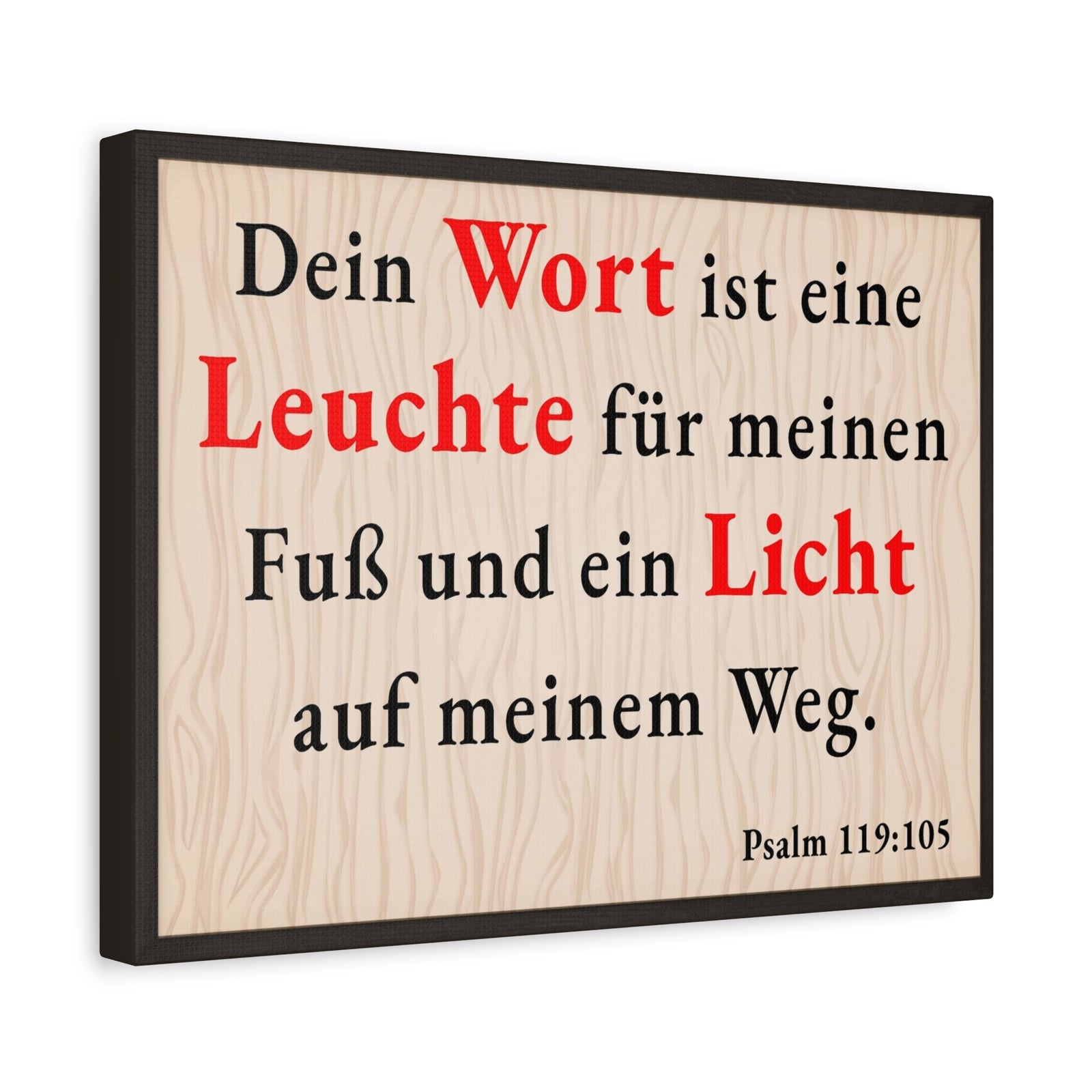 Scripture Walls Psalm 119:105 Word is Light German Bible Verse Canvas Christian Wall Art Ready to Hang Unframed-Express Your Love Gifts