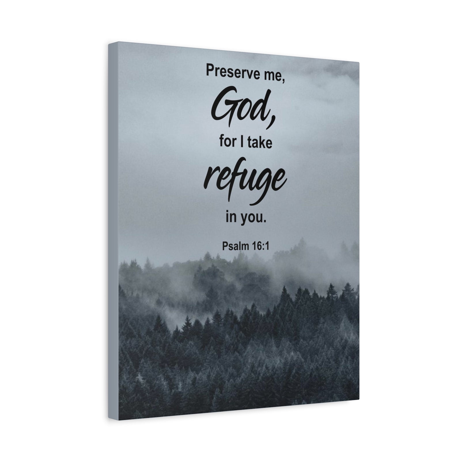 Scripture Canvas Preserve Me God Psalm 16:1 Christian Wall Art Bible Verse Print Ready to Hang-Express Your Love Gifts