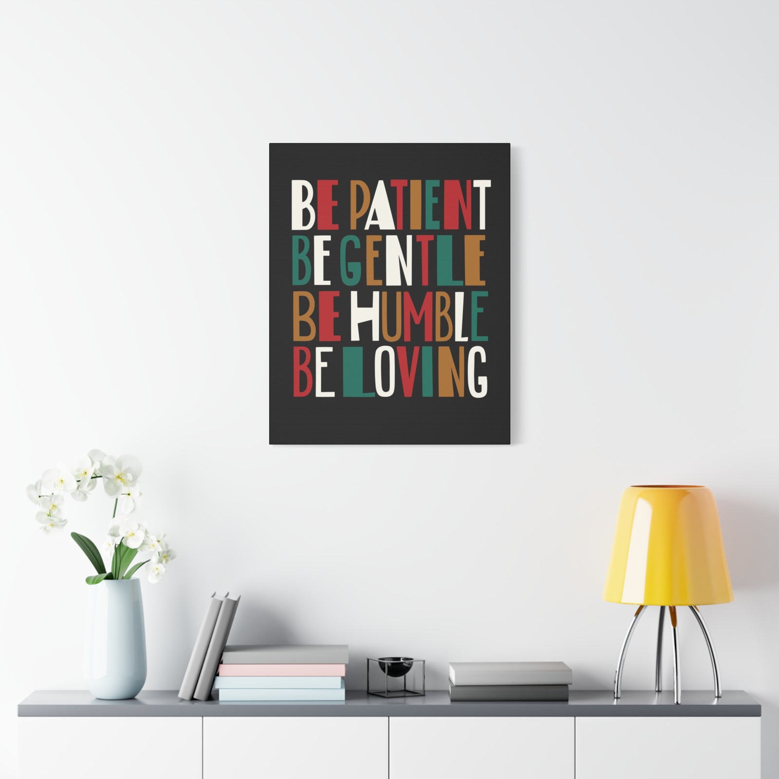 Scripture Canvas Be Patient Be Gentle 1 Timothy 6:11 Christian Wall Art Bible Verse Print Ready To Hang-Express Your Love Gifts