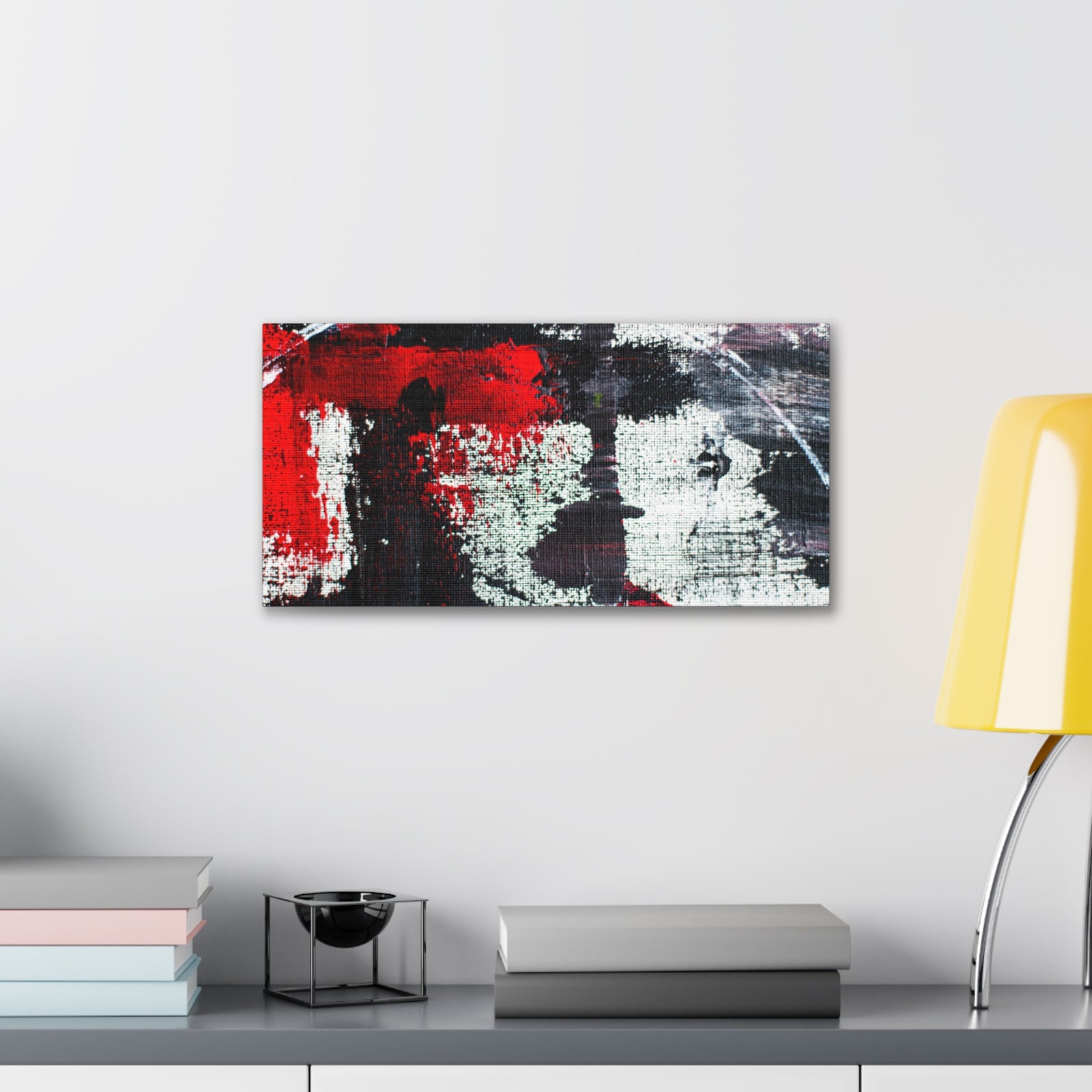 Abstract Rough Canvas Paint Strokes Red White Black Painting Canvas Wall Art for Home Decor Ready-to-Hang-Express Your Love Gifts