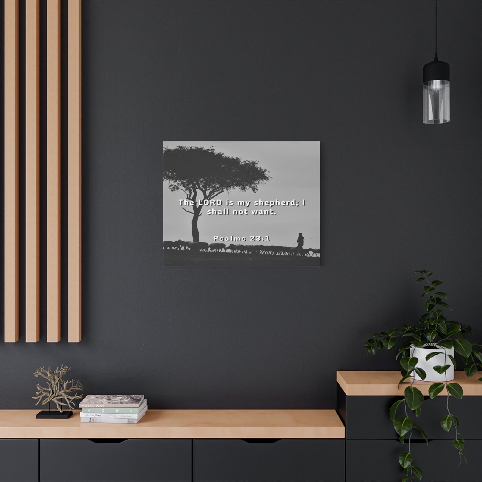 Scripture Canvas My Shepherd Psalms 23:1 Christian Wall Art Bible Verse Print Ready to Hang-Express Your Love Gifts