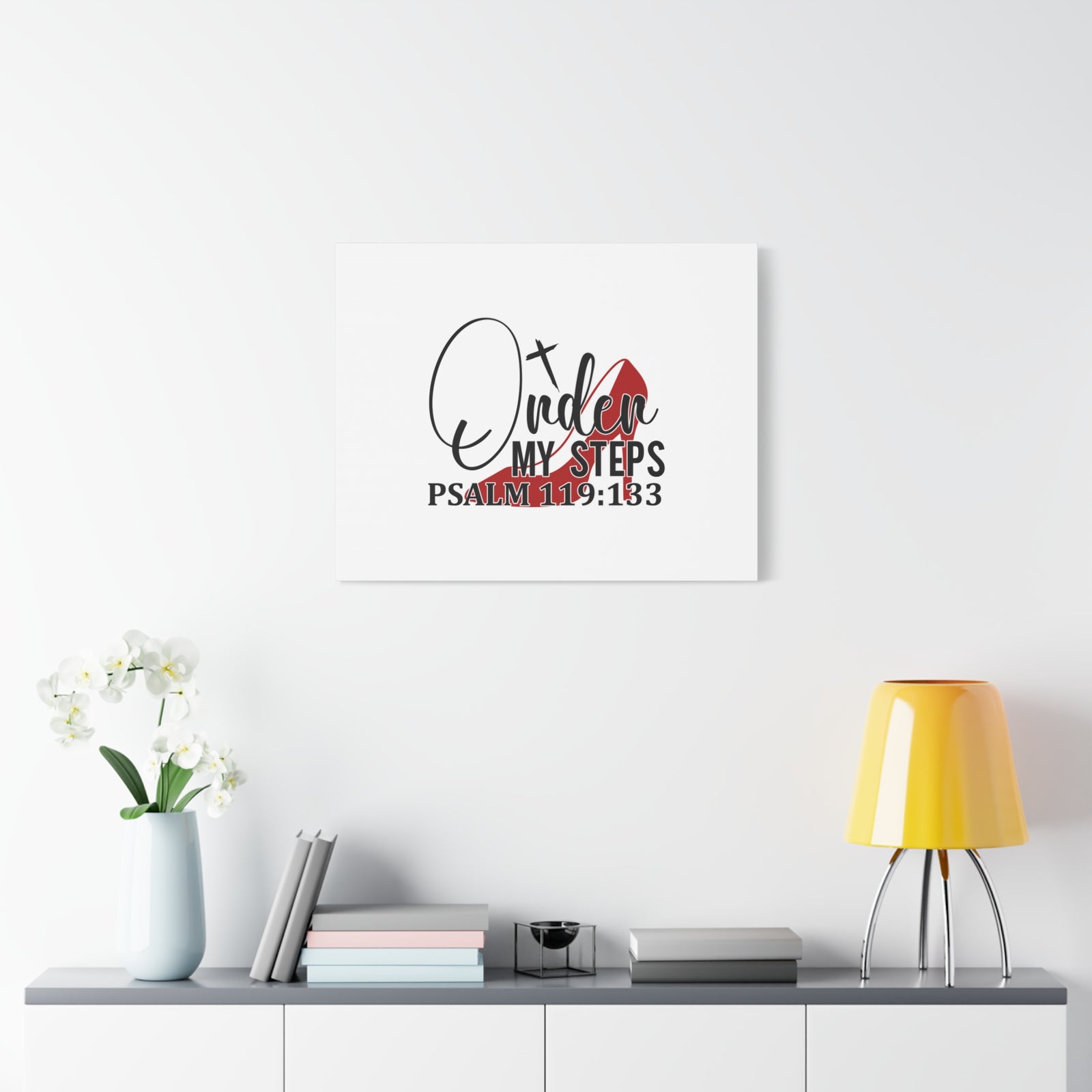 Scripture Canvas My Steps Psalm 119:133 Christian Wall Art Bible Verse Print Ready to Hang-Express Your Love Gifts
