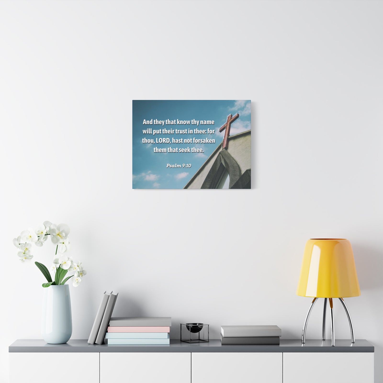 Scripture Canvas Trust In Thee Psalms 9:10 Christian Wall Art Bible Verse Print Ready to Hang-Express Your Love Gifts