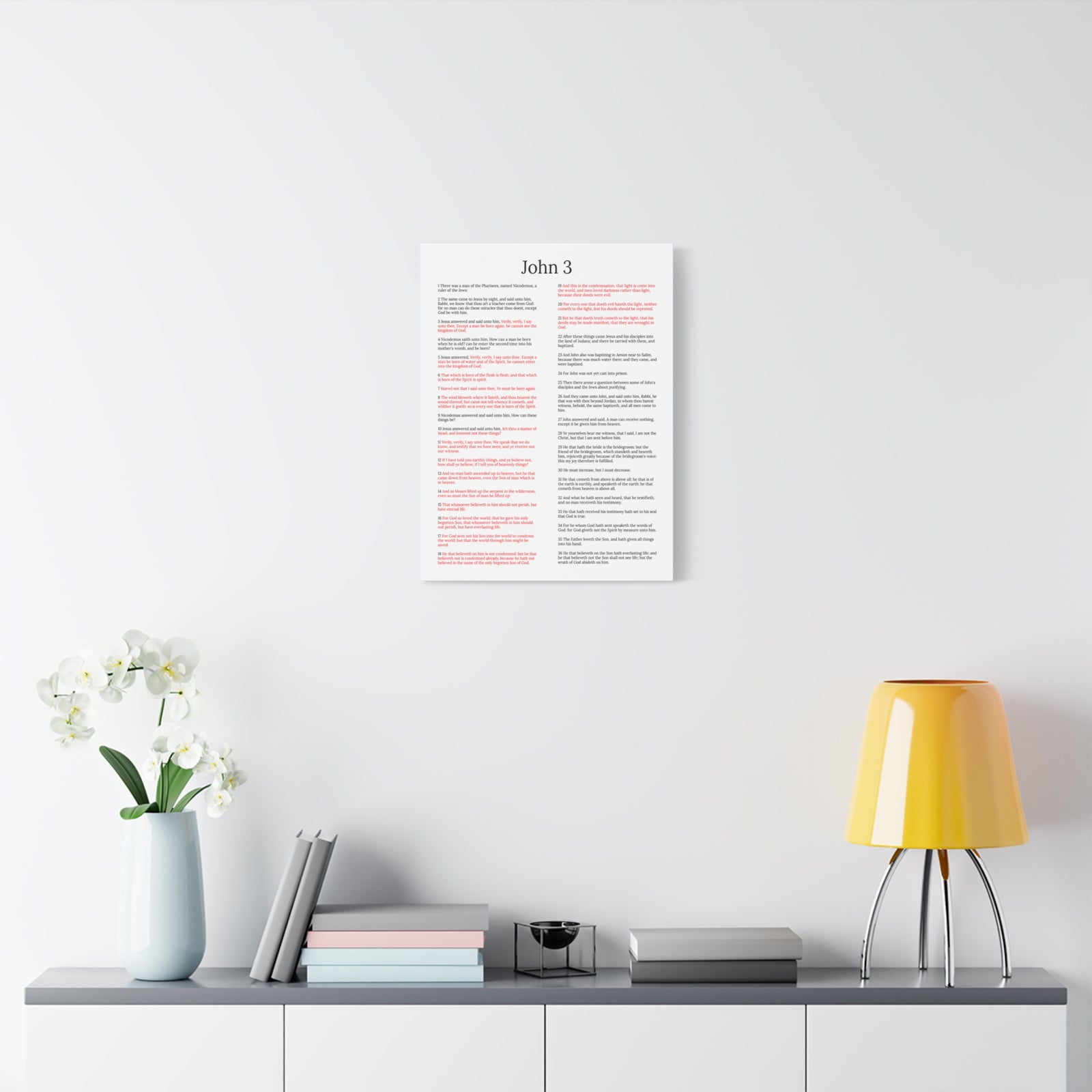 Scripture Walls Jesus and Nicodemus John 3 White Christian Wall Art Print Ready to Hang Unframed-Express Your Love Gifts