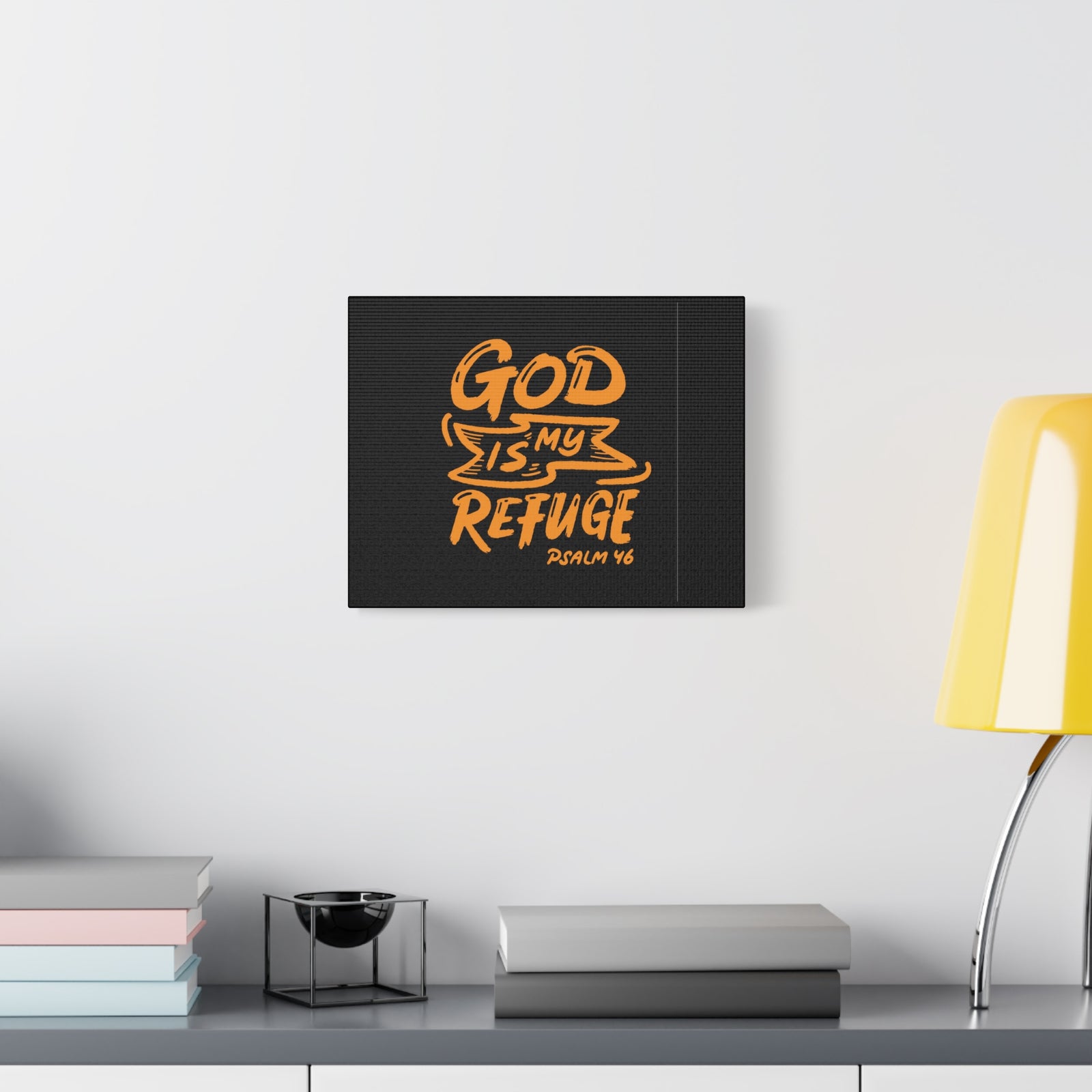 Scripture Canvas My Refuge Psalm 46 Christian Wall Art Bible Verse Print Ready to Hang-Express Your Love Gifts
