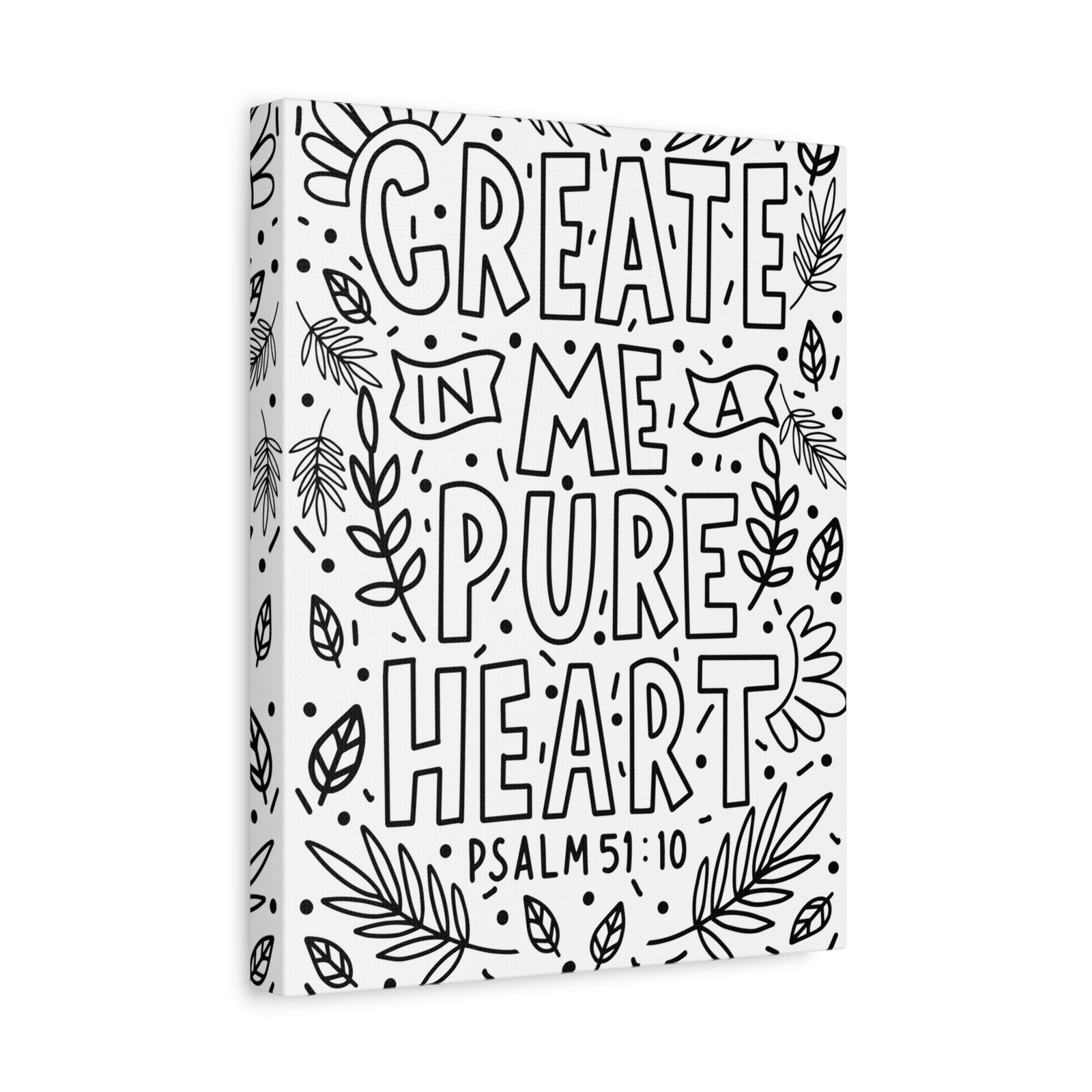 Scripture Canvas A Pure Heart Psalm 51:10 Christian Wall Art Bible Verse Print Ready to Hang-Express Your Love Gifts