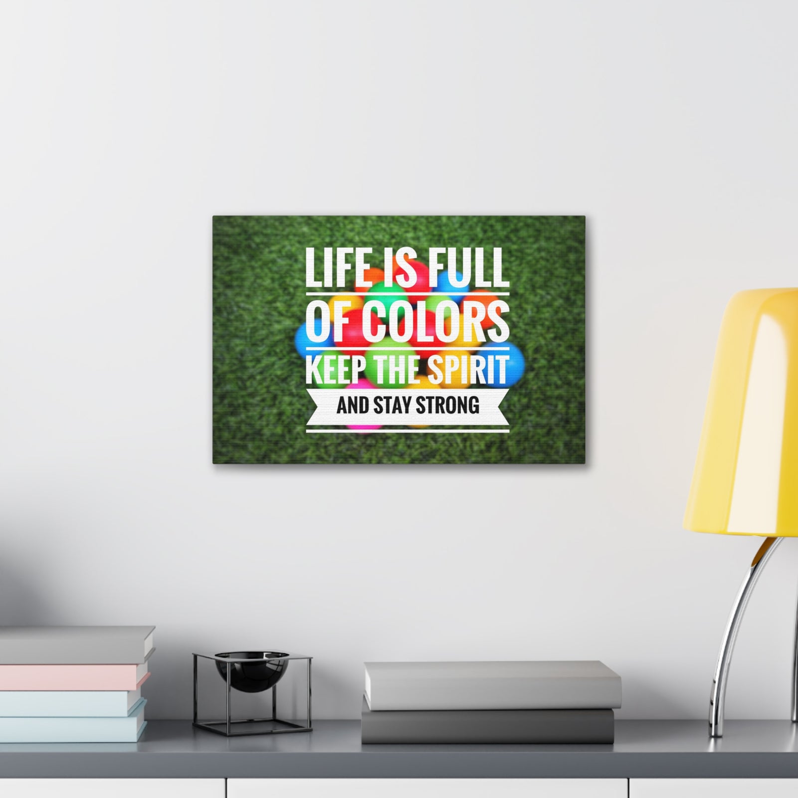 Inspirational Quote Canvas Life Is Full Of Colors Motivational Print Ready to Hang Artwork-Express Your Love Gifts