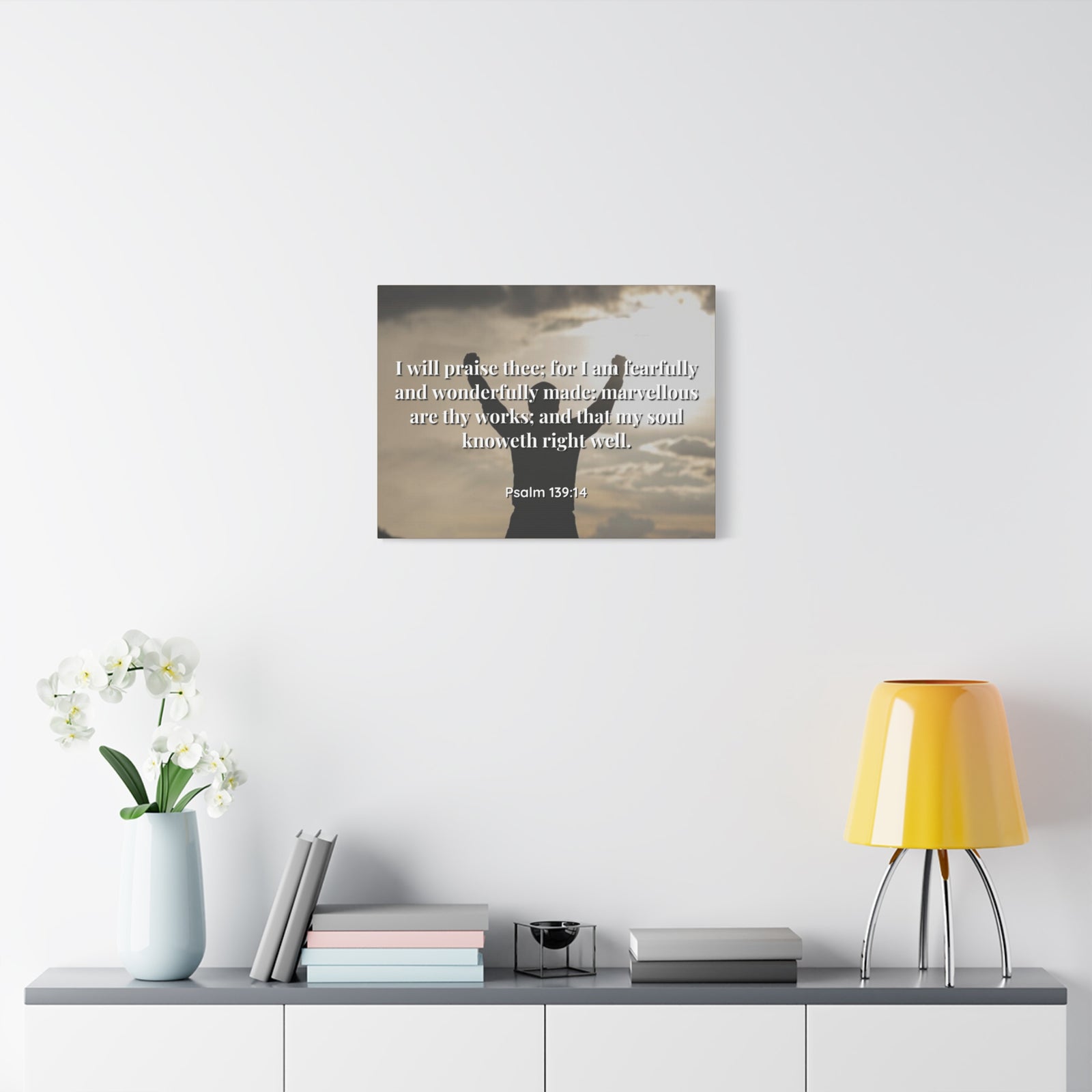 Scripture Canvas Marvellous Psalms 139:14 Christian Wall Art Bible Verse Print Ready to Hang-Express Your Love Gifts