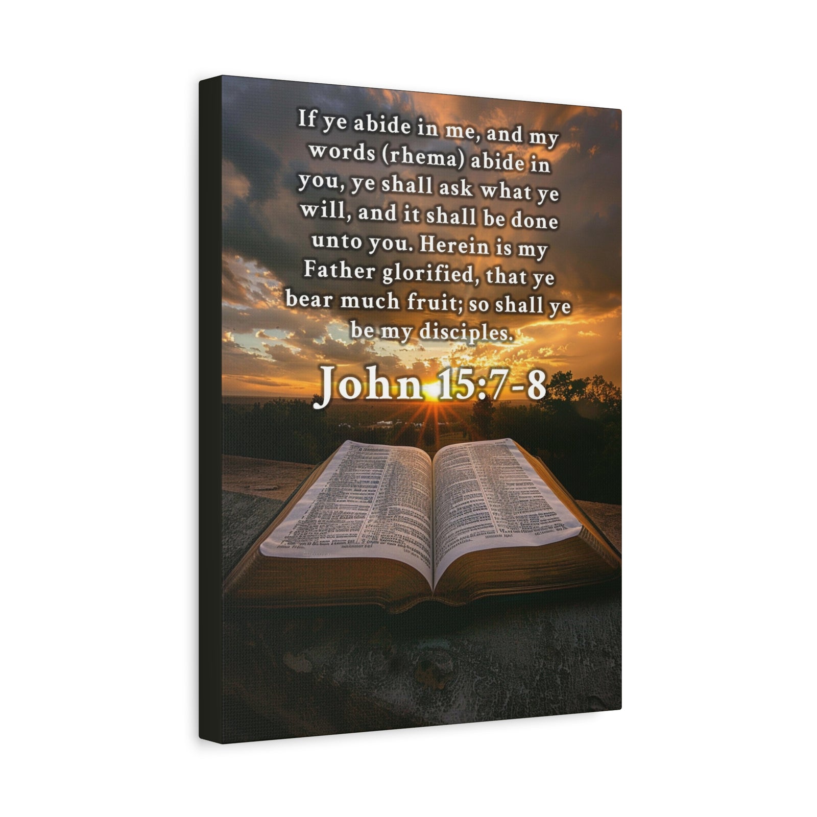 Scripture Walls John 15:7-8 KJV Bible Verse Canvas Christian Wall Art Ready to Hang Unframed-Express Your Love Gifts