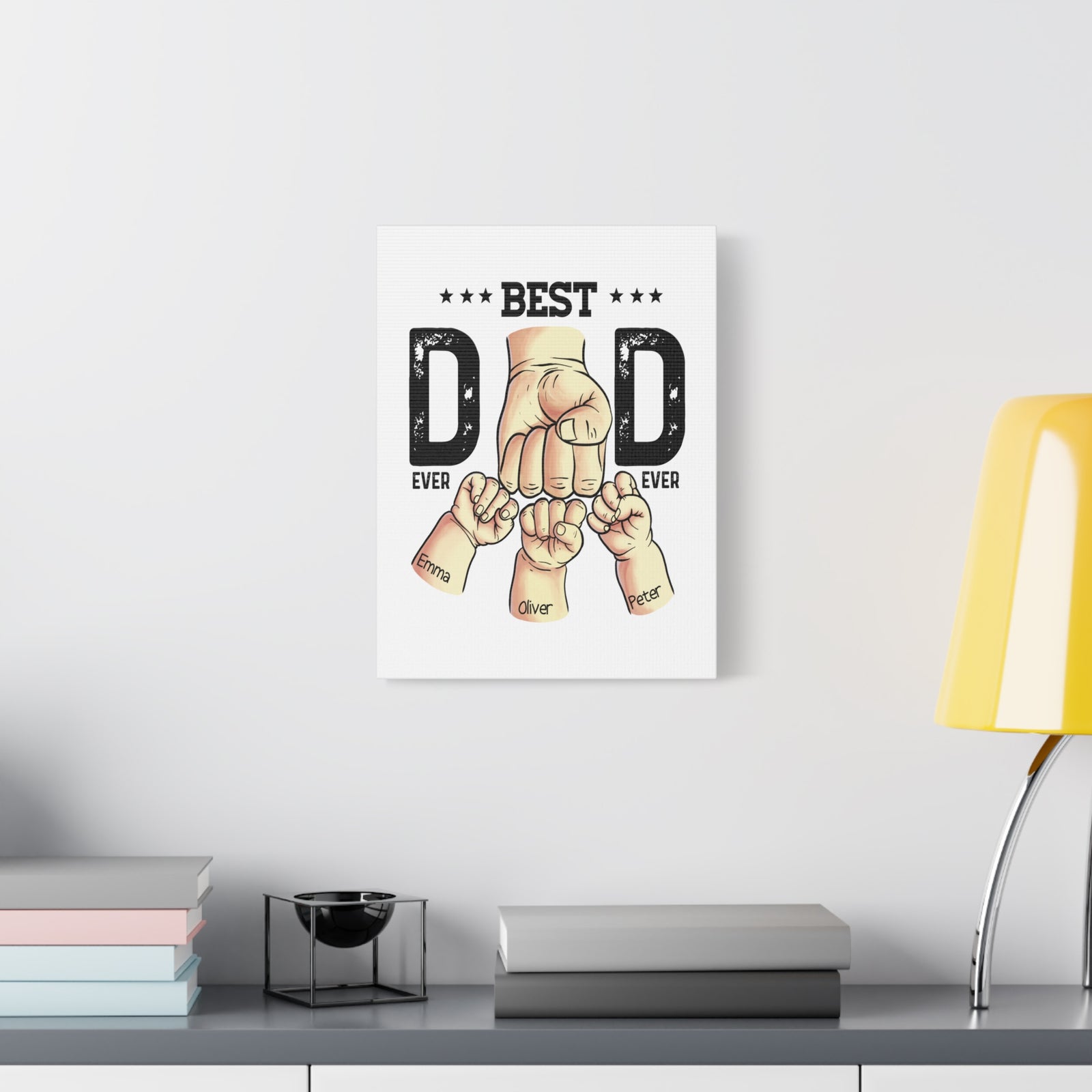 Personalized Best Dad Ever Canvas Wall Art-Express Your Love Gifts