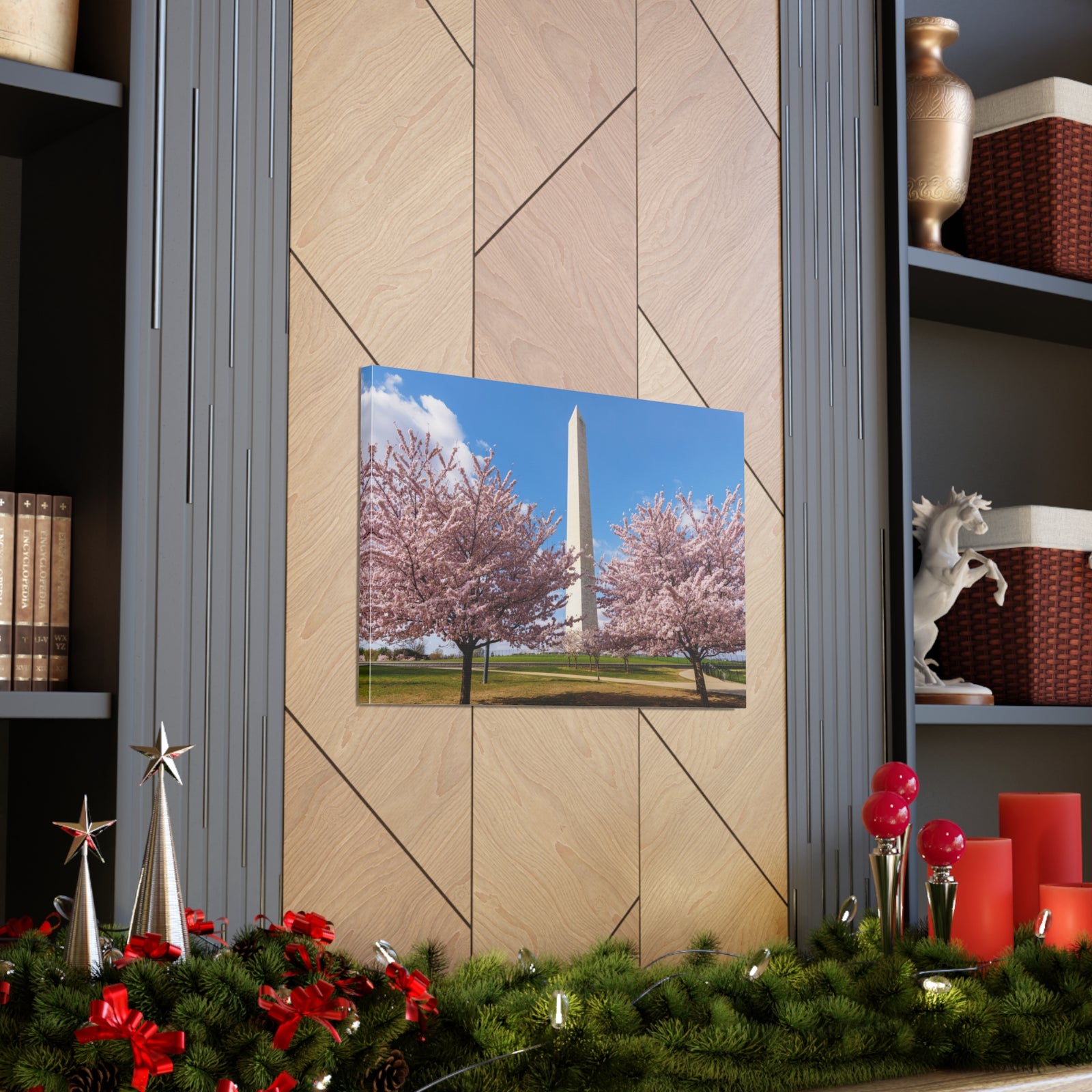 Mall Washington Blossom Festival Nature Wilderness Photography Canvas Wall Art for Home Decor Ready-to-Hang-Express Your Love Gifts