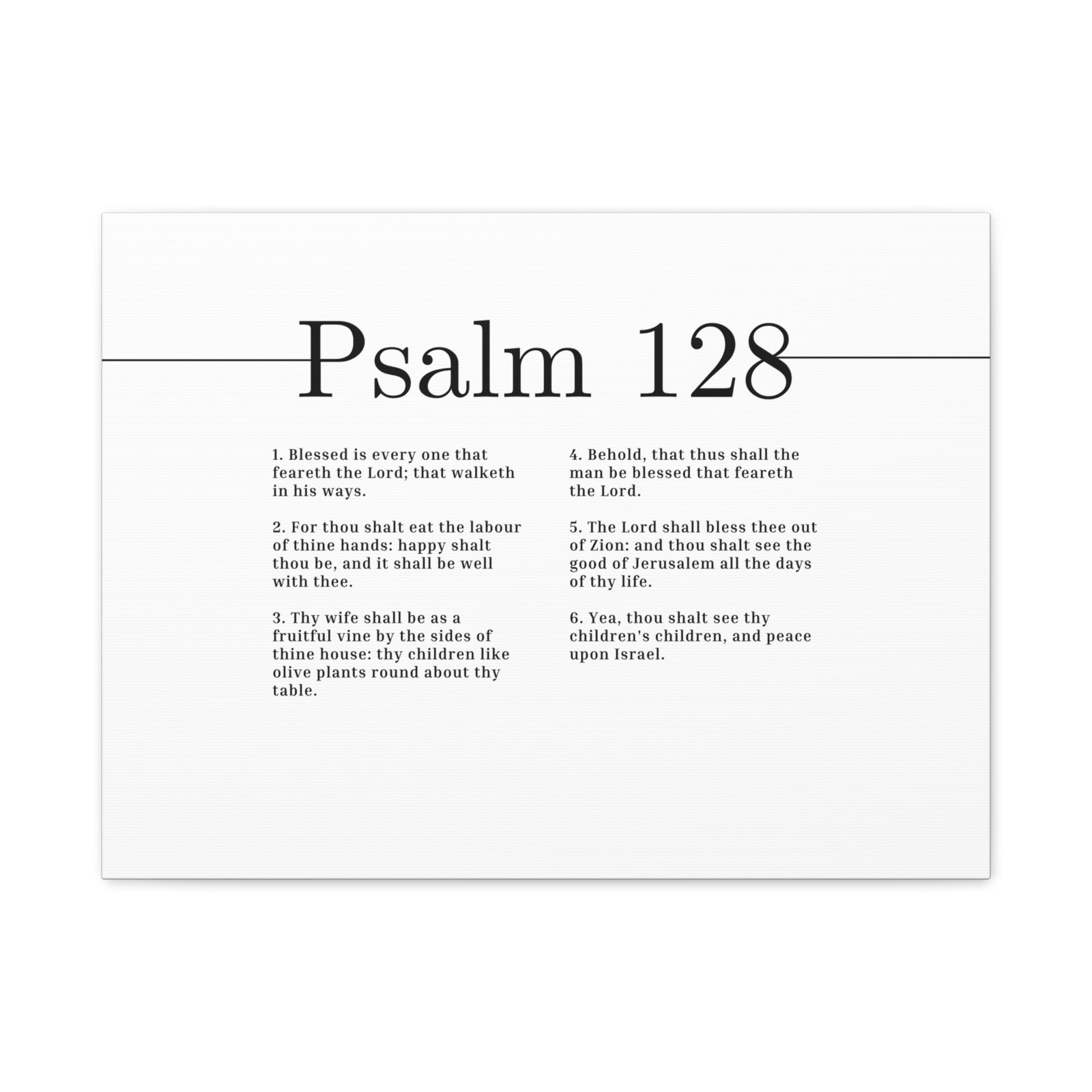 Scripture Canvas Blessed Is Every One Psalm 128 Christian Wall Art Bible Verse Print Ready to Hang-Express Your Love Gifts