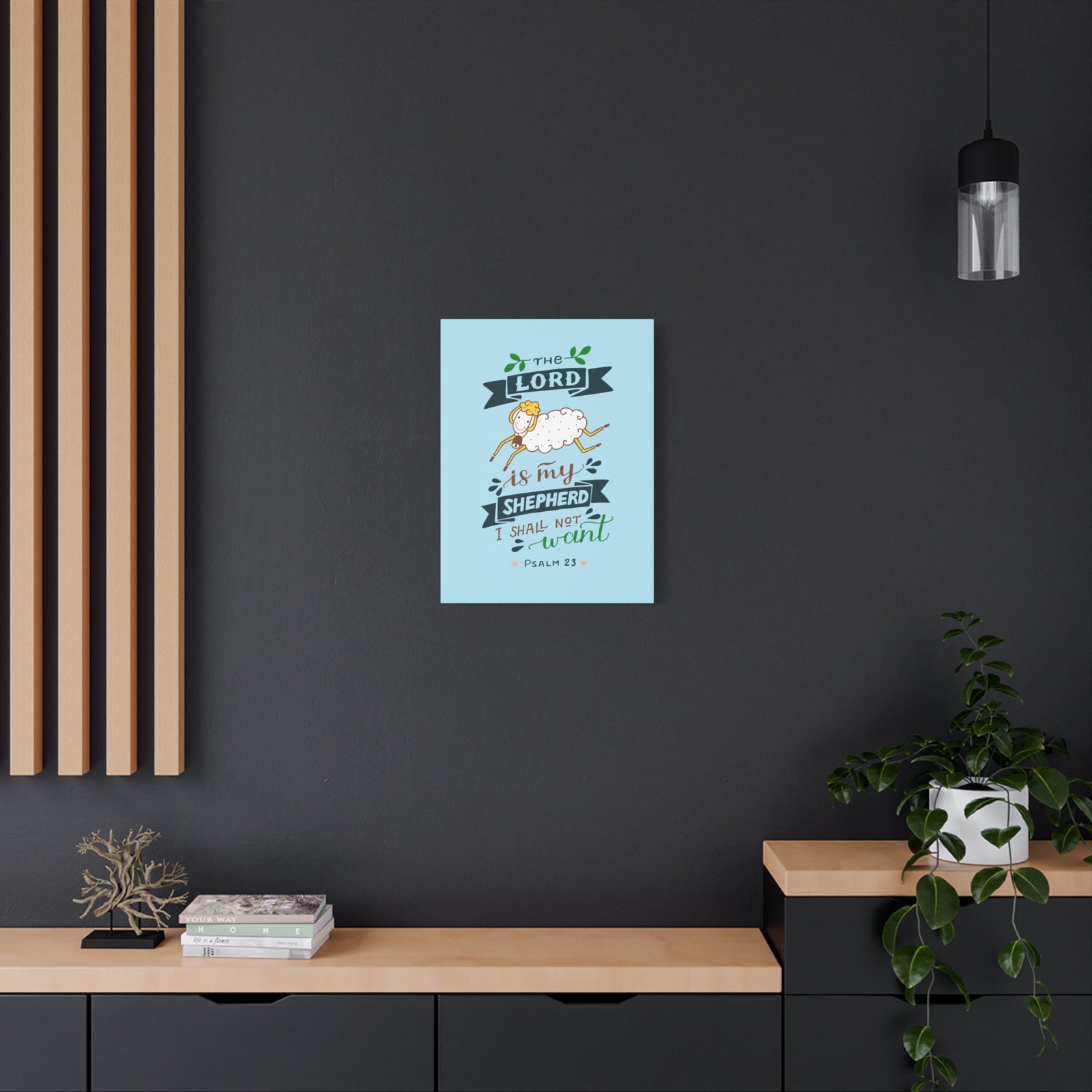 Scripture Canvas The Lord Is My Shepherd Psalm 23 Christian Wall Art Bible Verse Print Ready To Hang-Express Your Love Gifts