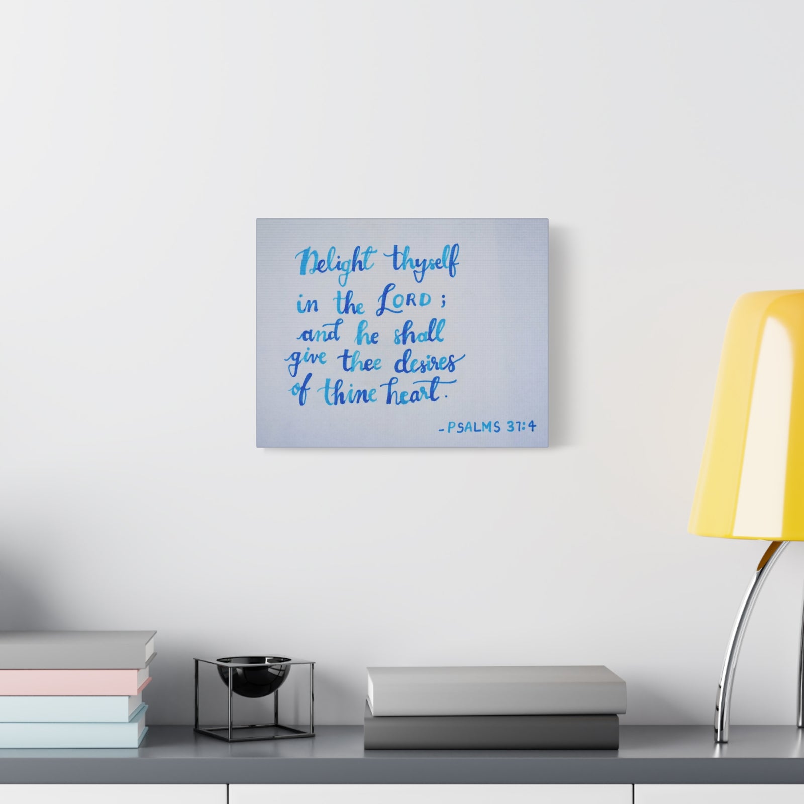 Scripture Canvas Thine Heart Psalms 37:4 Christian Wall Art Bible Verse Print Ready to Hang-Express Your Love Gifts