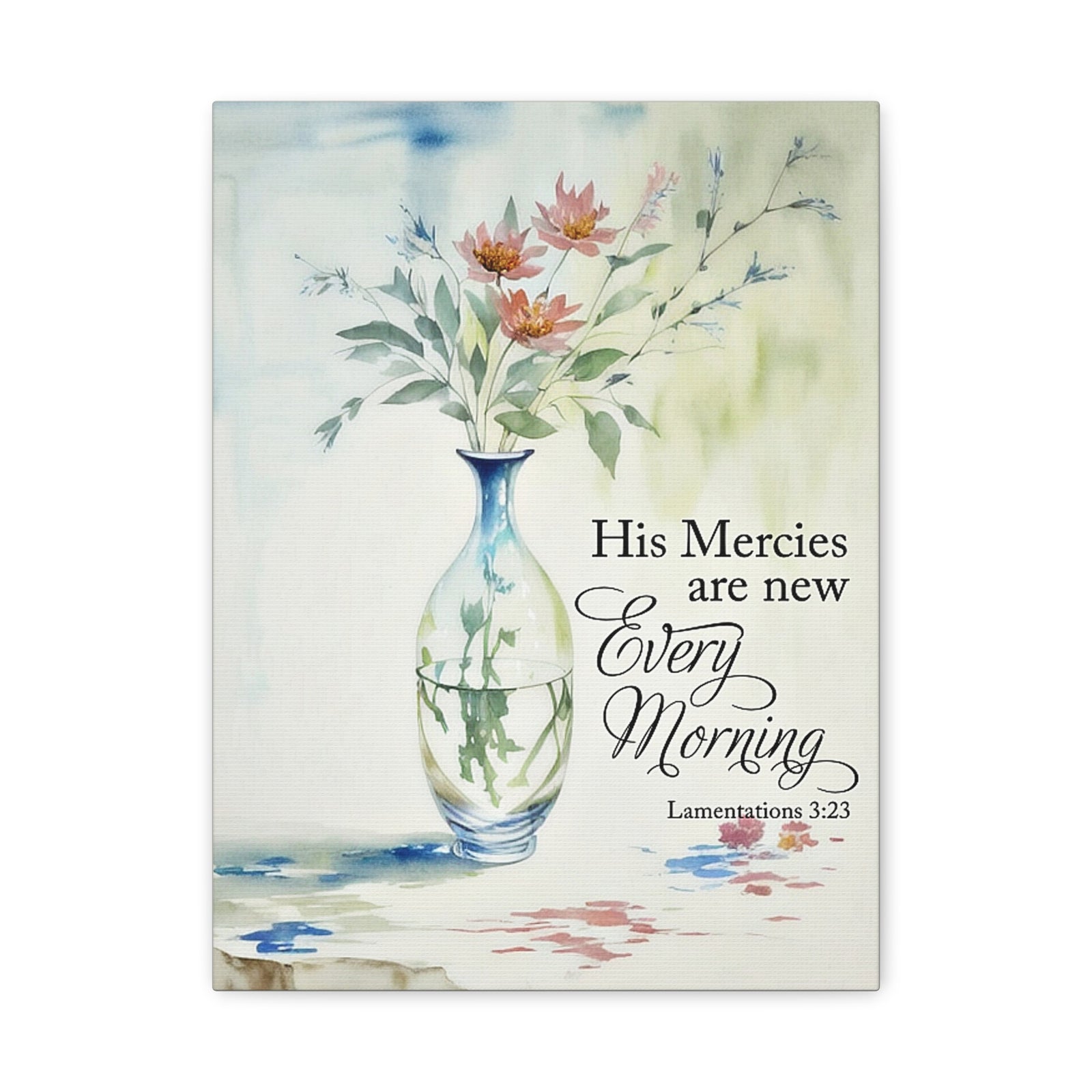 Scripture Walls Lamentations 3:23 Every Morning Bible Verse Canvas Christian Wall Art Ready to Hang Unframed-Express Your Love Gifts