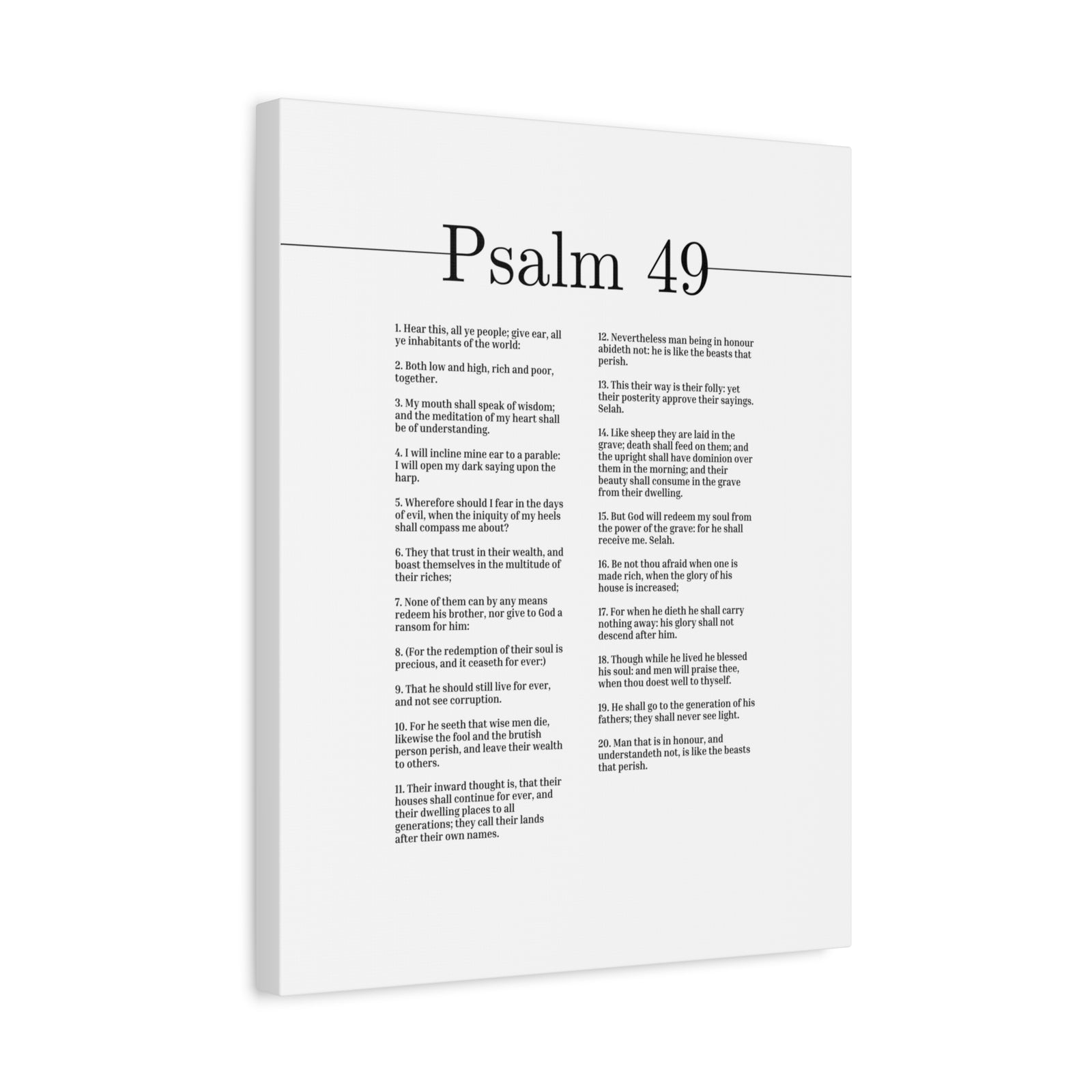 Scripture Canvas God Will Redeem My Soul Psalm 49 Christian Wall Art Bible Verse Print Ready to Hang-Express Your Love Gifts