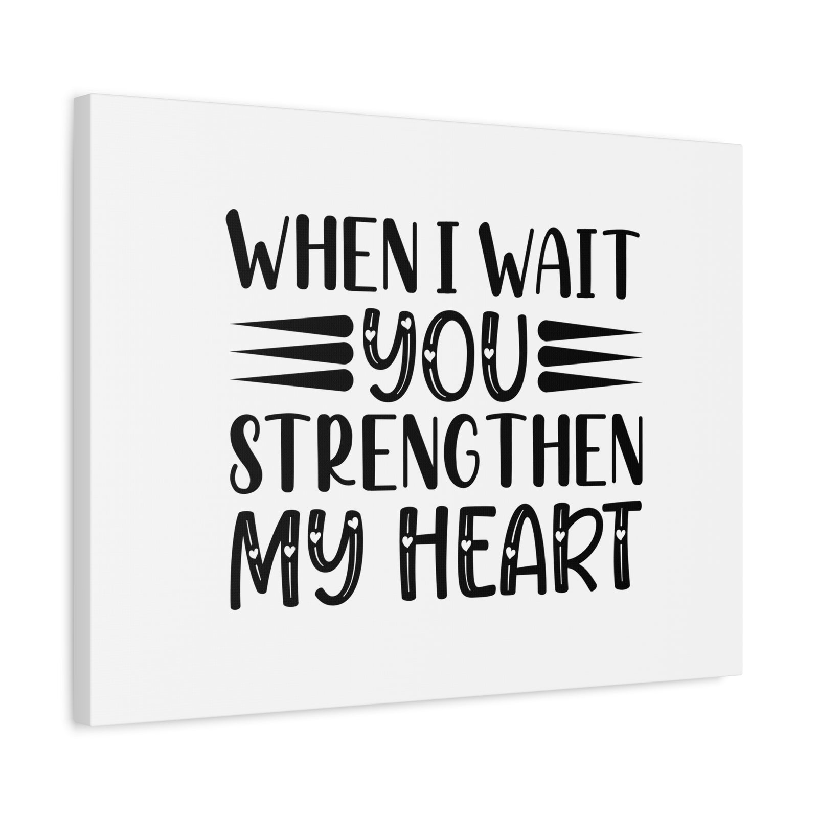 Scripture Canvas Strengthen My Heart Psalm 27:14 Christian Wall Art Bible Verse Print Ready to Hang-Express Your Love Gifts