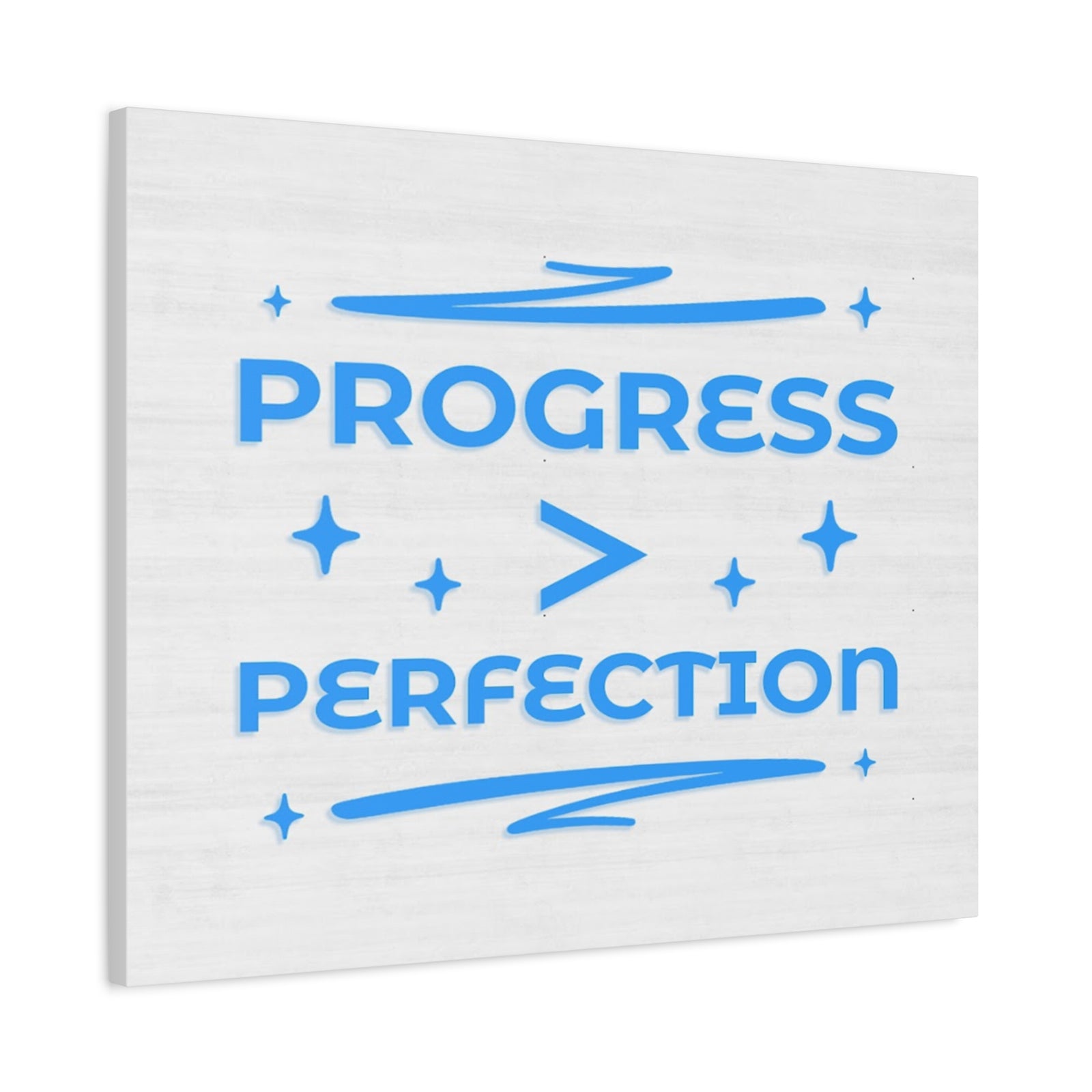 Progress > Perfection Inspirational Motivational Quote Canvas Wall Art for Home Decor Ready-to-Hang-Express Your Love Gifts