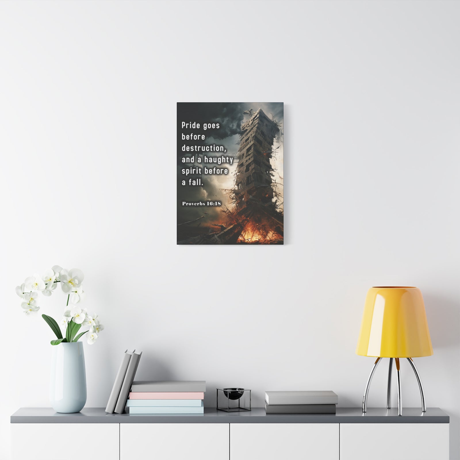 Scripture Walls Pride Before Fall Proverbs 16:18 Christian Wall Art Print Ready to Hang Unframed-Express Your Love Gifts