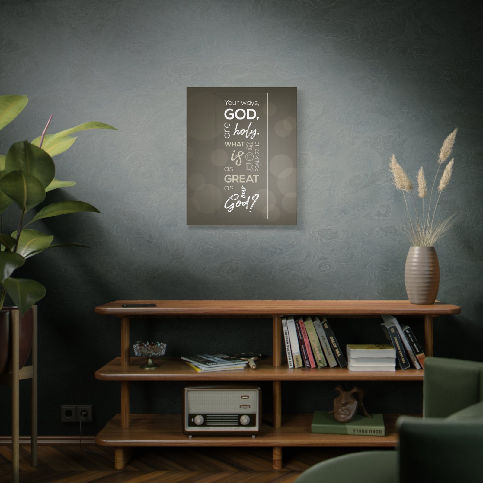 Scripture Canvas Your Ways God All Holy Psalm 77:13 Christian Wall Art Bible Verse Print Ready To Hang-Express Your Love Gifts