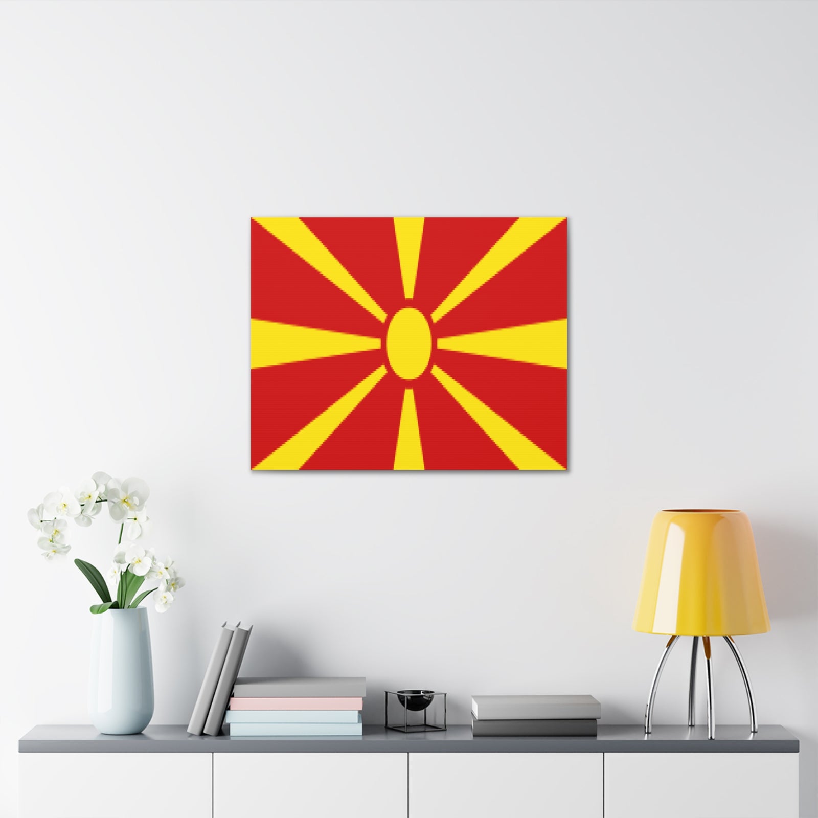 North Macedonia Country Flag Canvas Vibrant Wall Art Unframed Home Decor-Express Your Love Gifts
