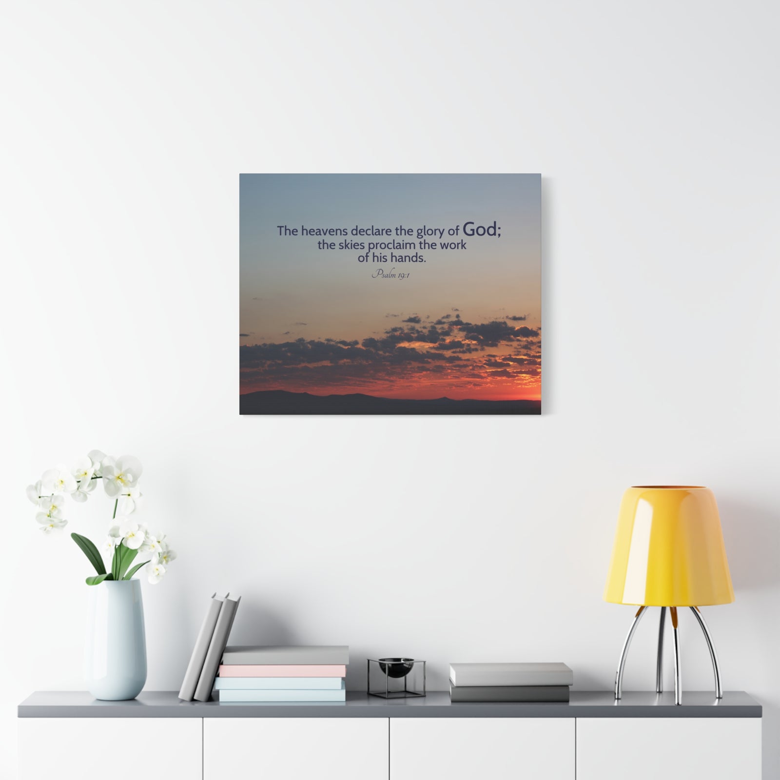 Scripture Canvas The Heavens Declare Psalm 19:1 Christian Wall Art Bible Verse Print Ready to Hang-Express Your Love Gifts