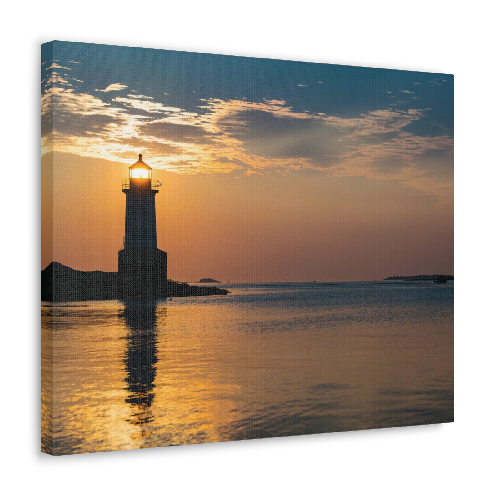 Lighthouse at Dawn Forest Floral Nature Photography Canvas Wall Art for Home Decor Ready-to-Hang-Express Your Love Gifts