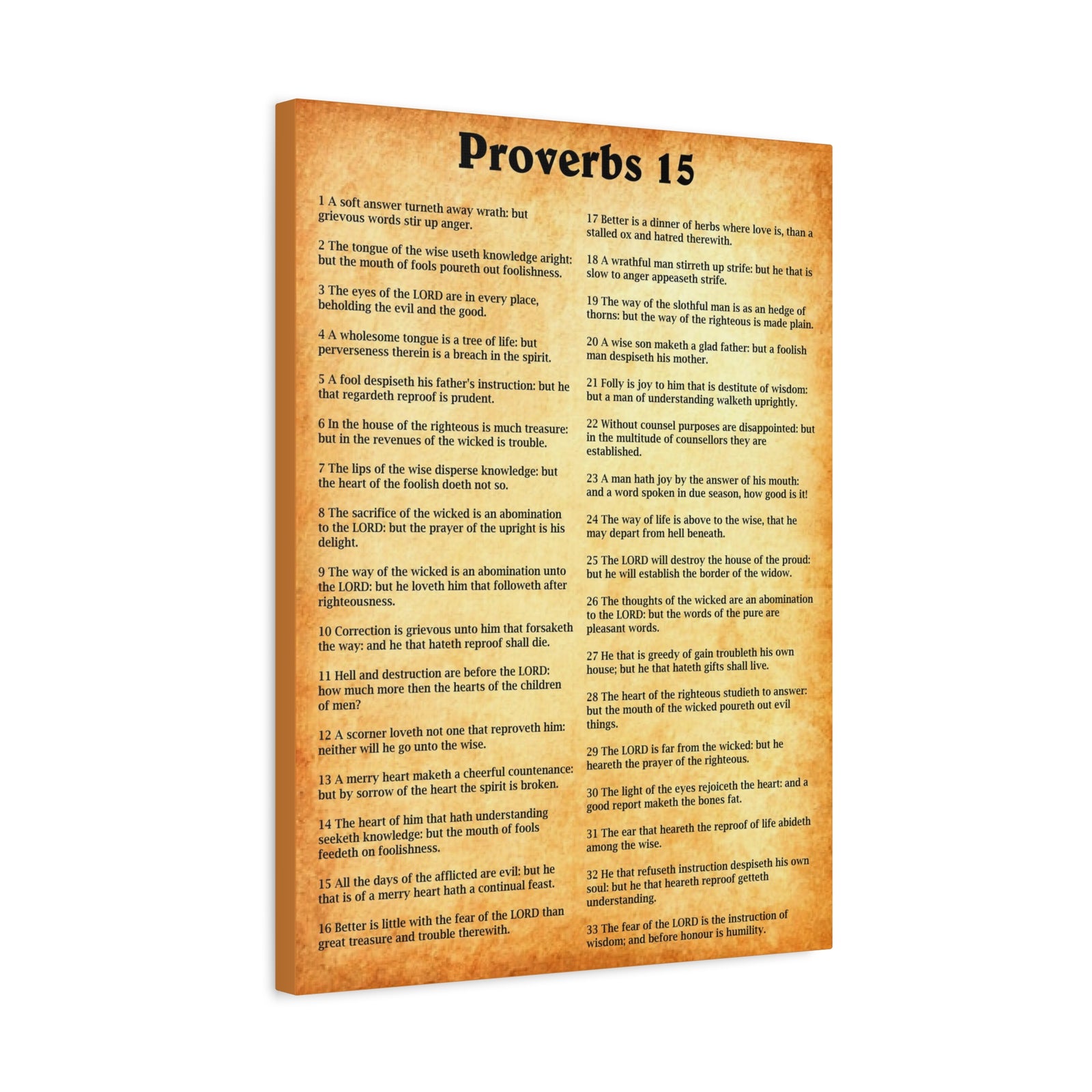 Scripture Walls Proverbs Chapter 15 Gold Bible Canvas Christian Wall Art Ready to Hang Unframed-Express Your Love Gifts
