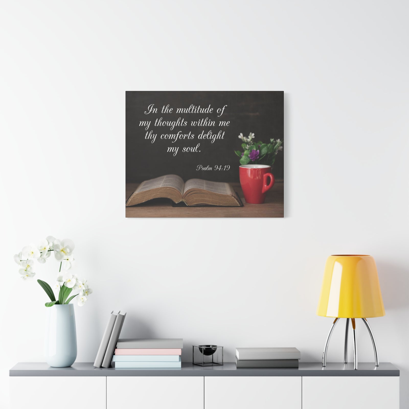 Bible Verse Canvas Delight My Soul Psalm 94:19 Wall Art Christian Home Decor-Express Your Love Gifts